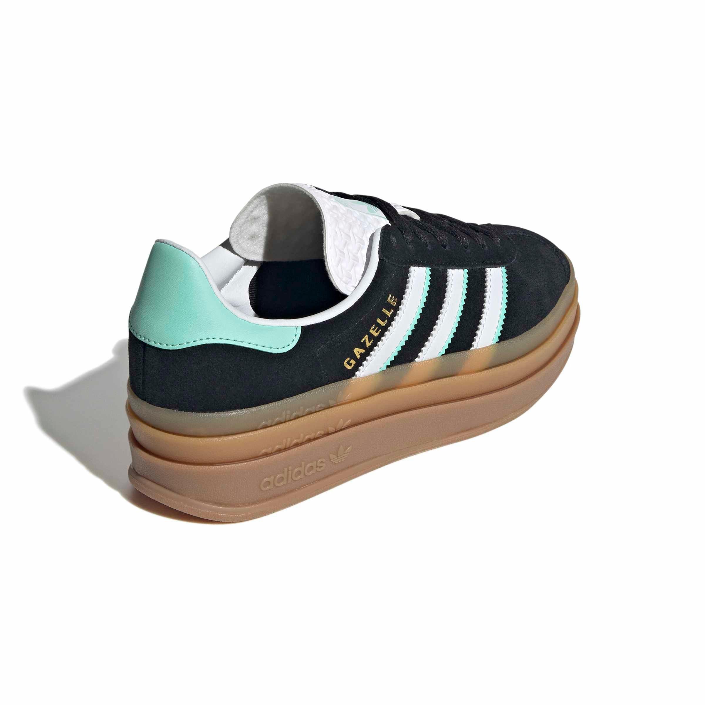 adidas Originals Gazelle Bold "Core Black/Ftwr White/Gum 1" Grade School Girls' Shoe - BLACK/WHITE/GUM Thumbnail View 4