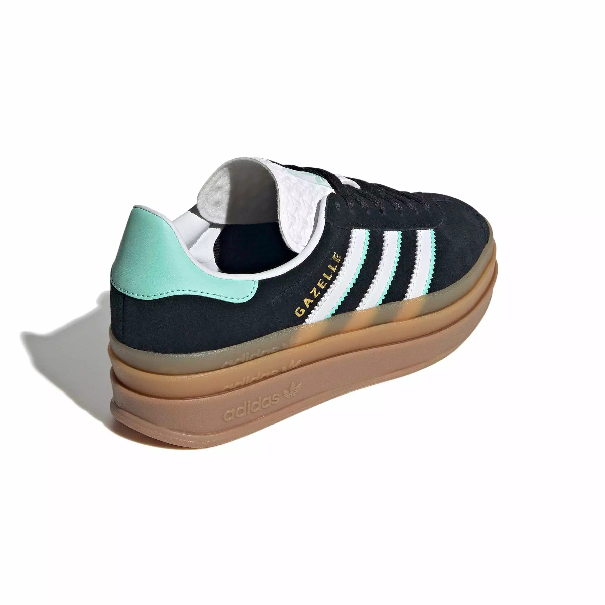 adidas Originals Gazelle Bold "Core Black/Ftwr White/Gum 1" Grade School Girls' Shoe - BLACK/WHITE/GUM