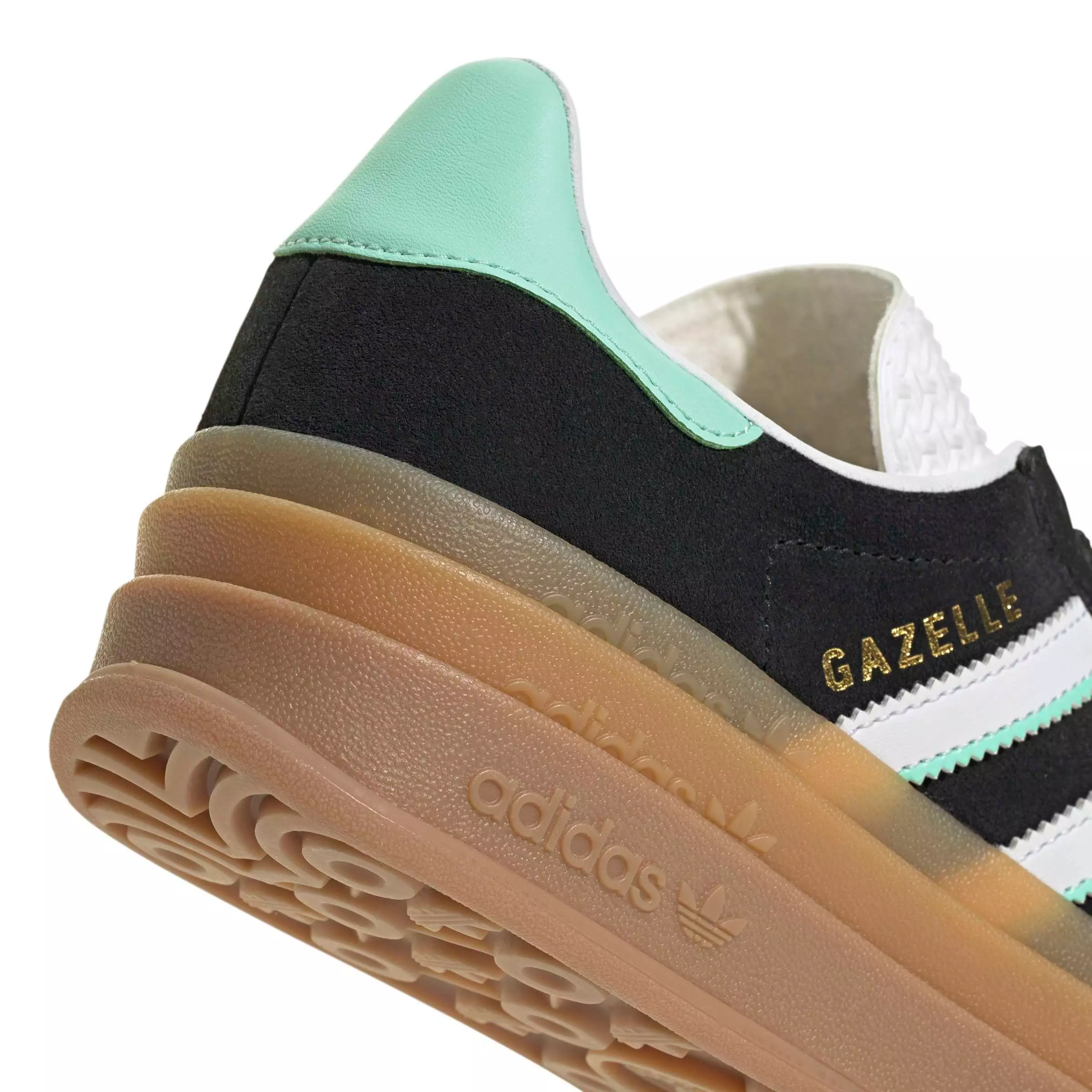 adidas Originals Gazelle Bold "Core Black/Ftwr White/Gum 1" Grade School Girls' Shoe - BLACK/WHITE/GUM