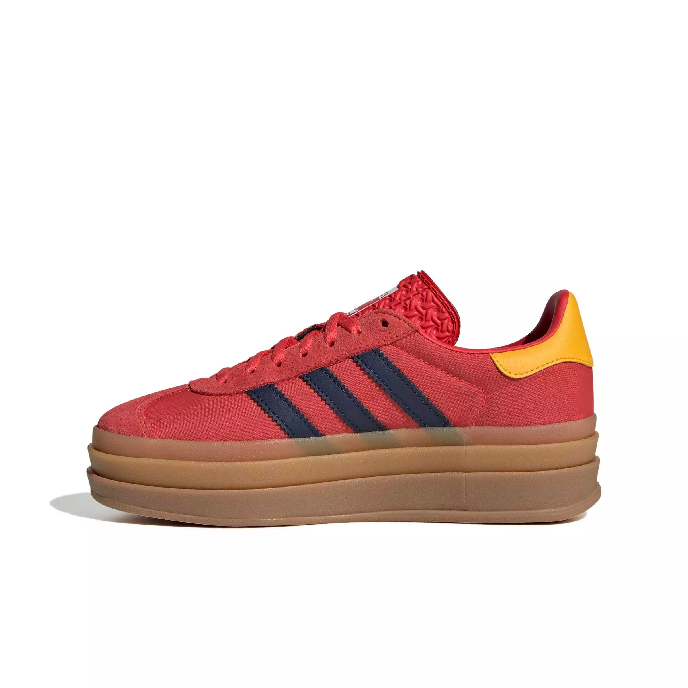 adidas Originals Gazelle Bold "Semi Lucid Red/Night Indigo/Ftwr White" Grade School Girls' Shoe - RED/INDIGO/WHITE