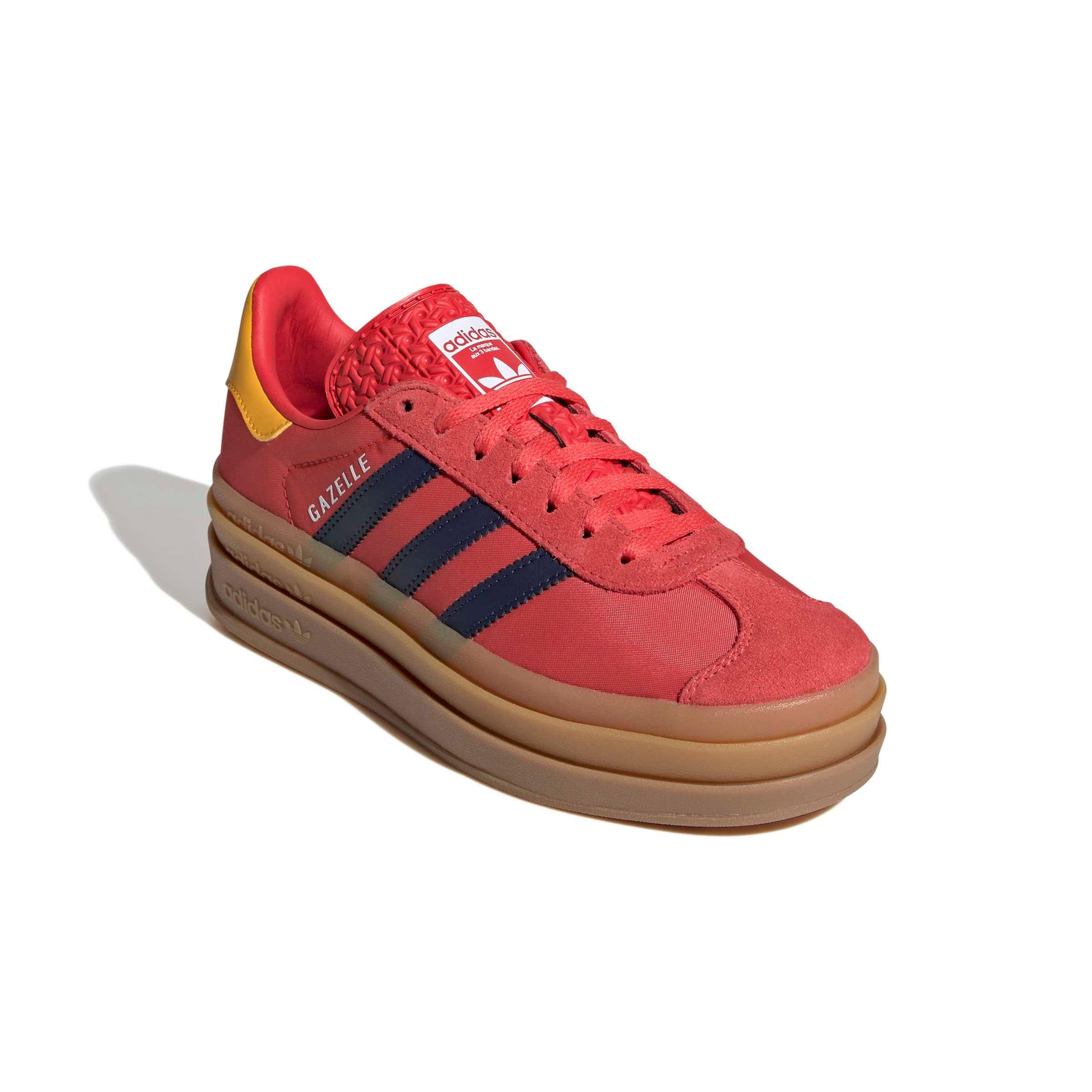 adidas Originals Gazelle Bold "Semi Lucid Red/Night Indigo/Ftwr White" Grade School Girls' Shoe - RED/INDIGO/WHITE Thumbnail View 3