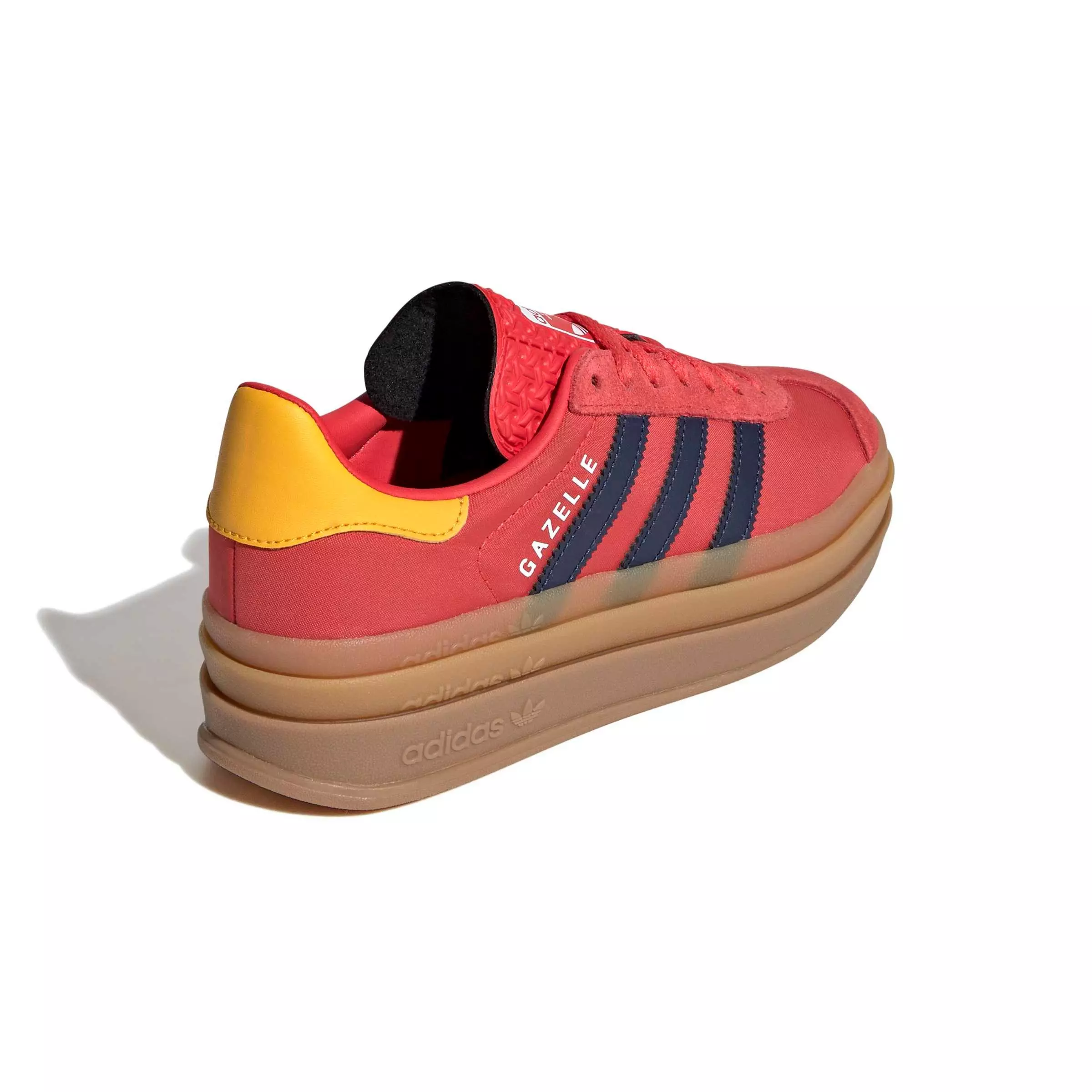 adidas Originals Gazelle Bold "Semi Lucid Red/Night Indigo/Ftwr White" Grade School Girls' Shoe - RED/INDIGO/WHITE