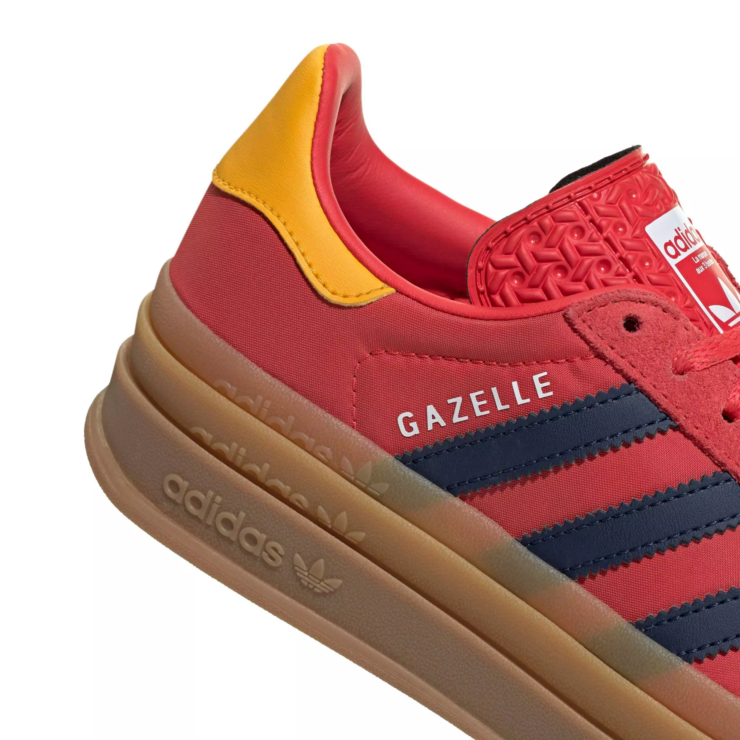 adidas Originals Gazelle Bold "Semi Lucid Red/Night Indigo/Ftwr White" Grade School Girls' Shoe - RED/INDIGO/WHITE