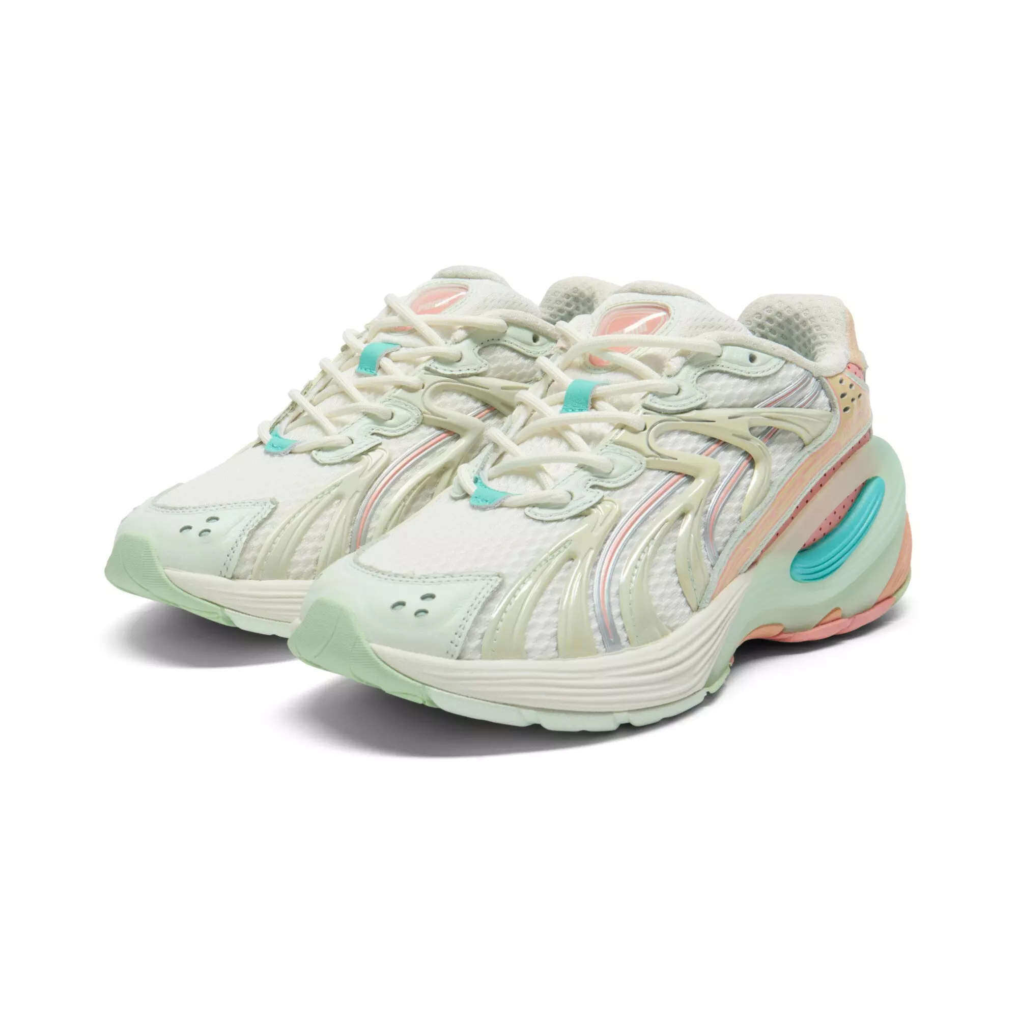 PUMA Inverse Heat "White/Orange/Teal" Women's Shoe - WHITE/ORANGE/TEAL