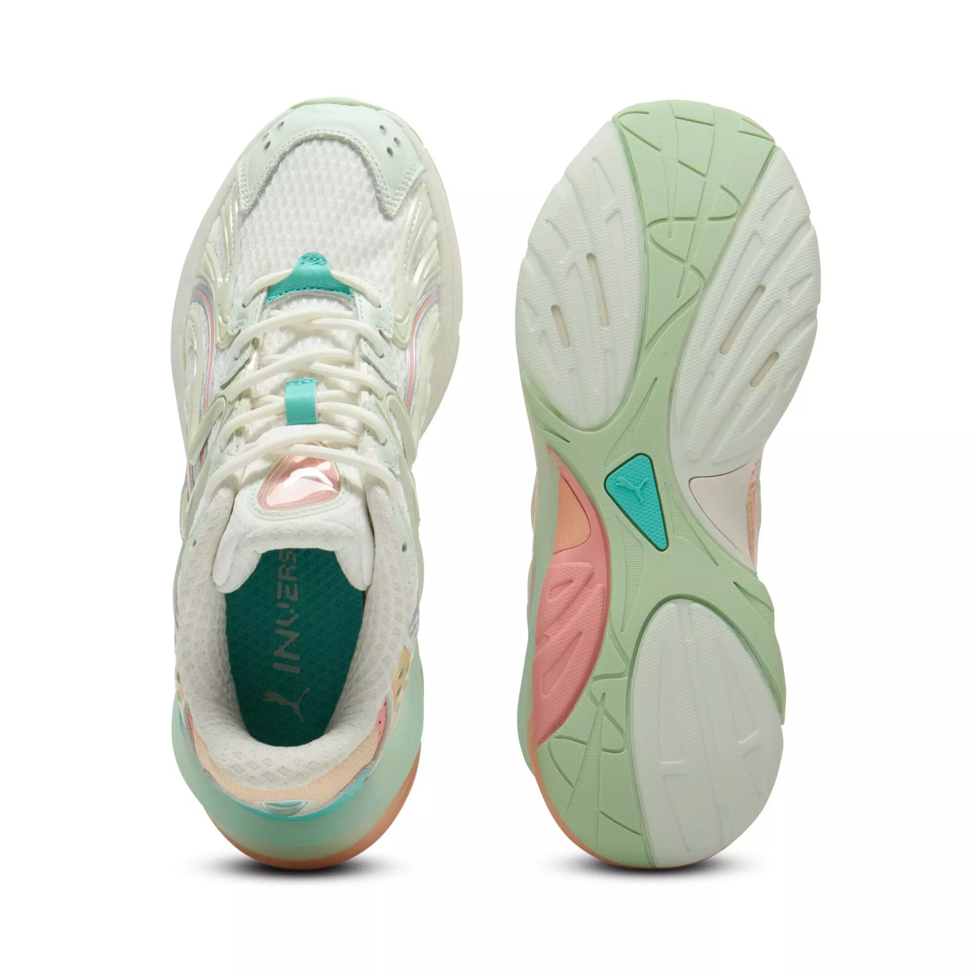 PUMA Inverse Heat "White/Orange/Teal" Women's Shoe - WHITE/ORANGE/TEAL