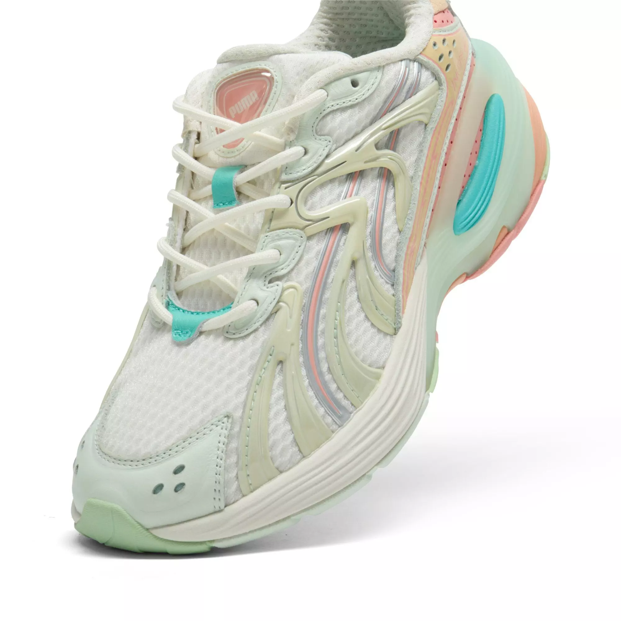 PUMA Inverse Heat "White/Orange/Teal" Women's Shoe - WHITE/ORANGE/TEAL