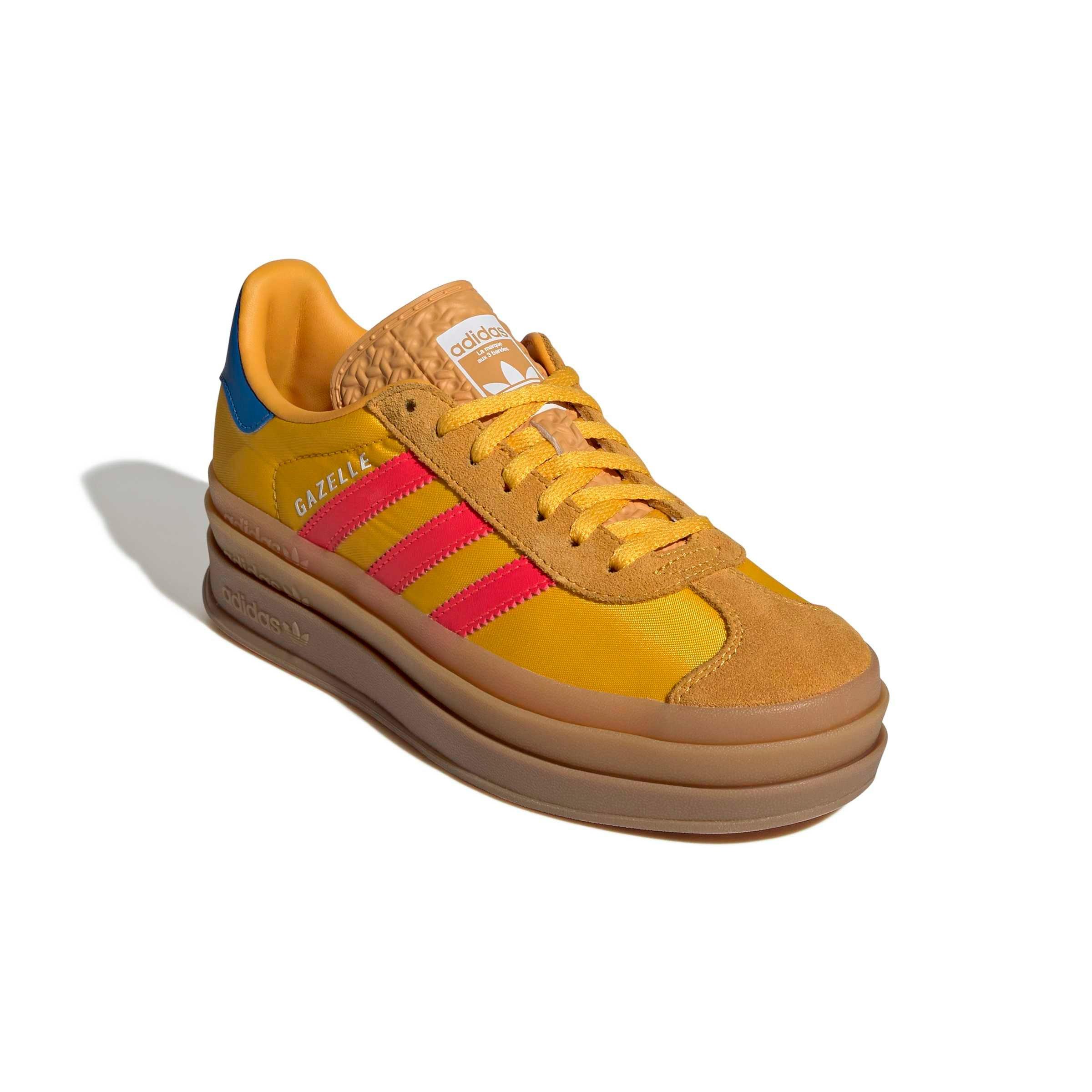 adidas Originals Gazelle Bold "Crew Yellow/Lucid Red/Ftwr White" Grade School Girls' Shoe - YELLOW/RED/WHITE Thumbnail View 3