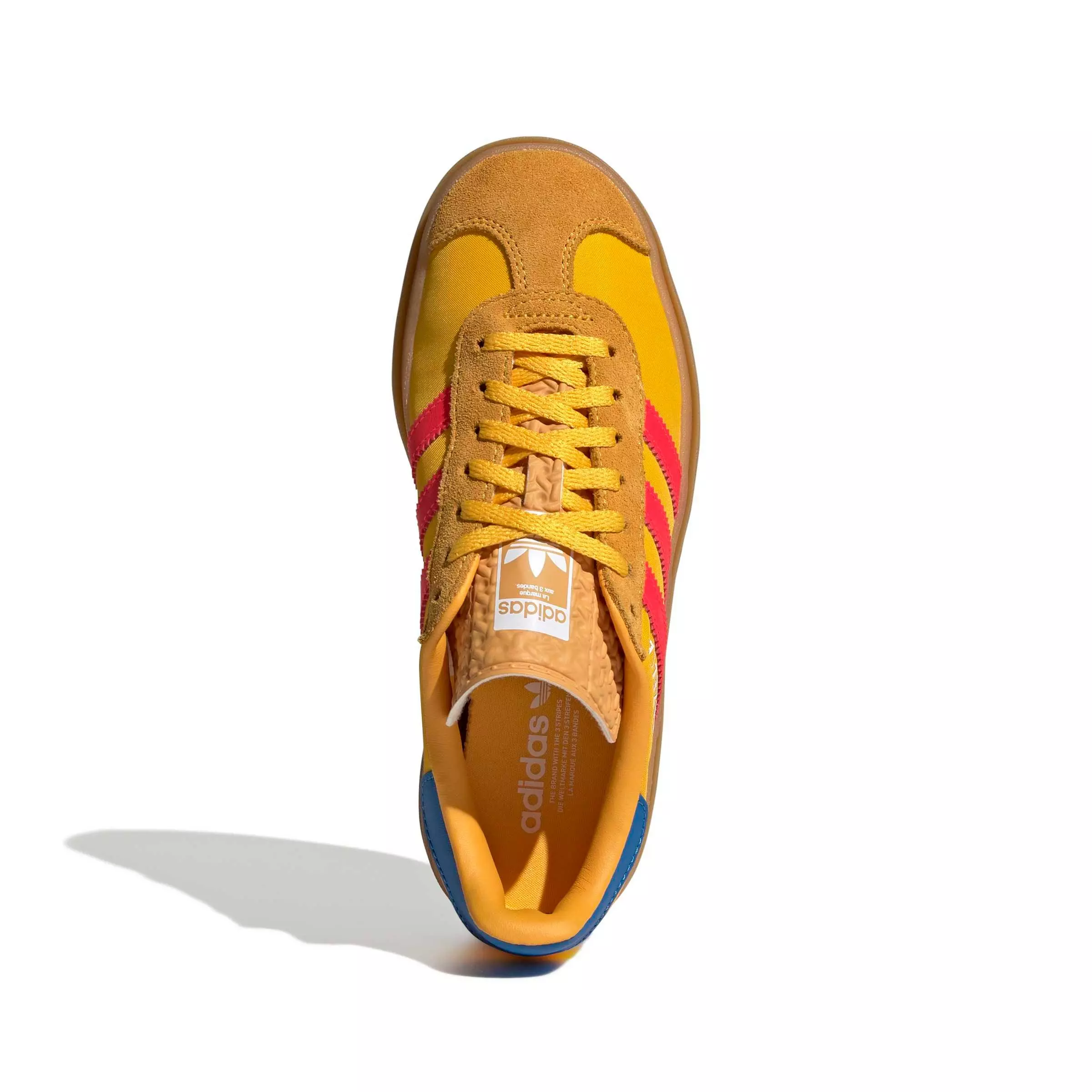adidas Originals Gazelle Bold "Crew Yellow/Lucid Red/Ftwr White" Grade School Girls' Shoe - YELLOW/RED/WHITE