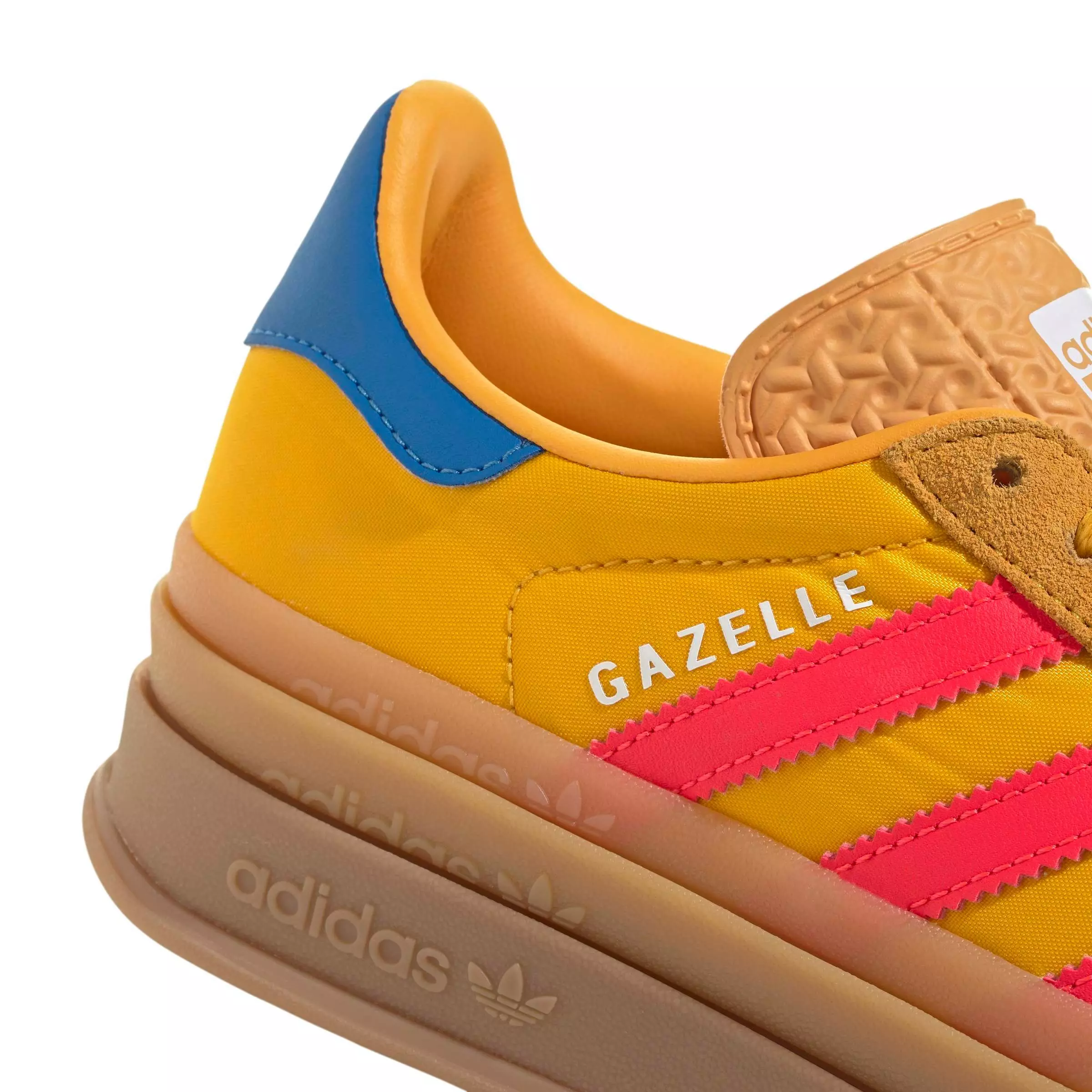 adidas Originals Gazelle Bold "Crew Yellow/Lucid Red/Ftwr White" Grade School Girls' Shoe - YELLOW/RED/WHITE