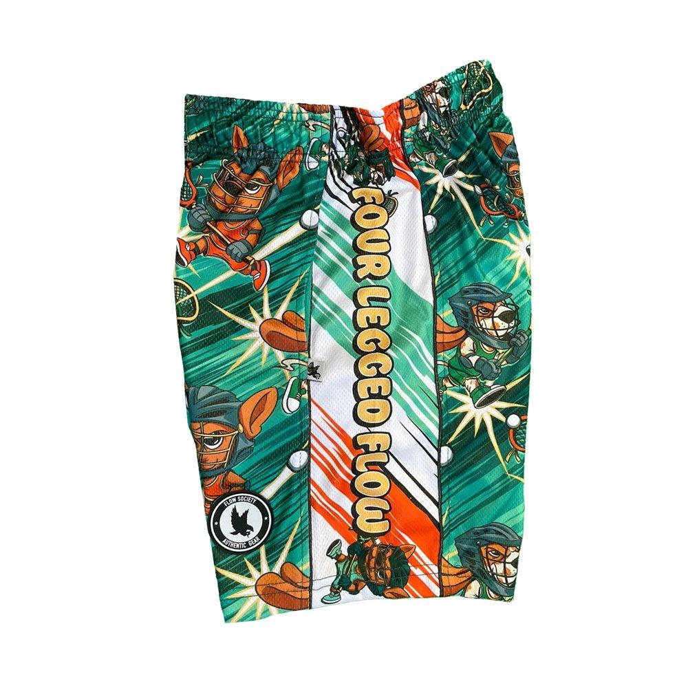 Flow Society Laxing Pups Big Boys' Green Shorts