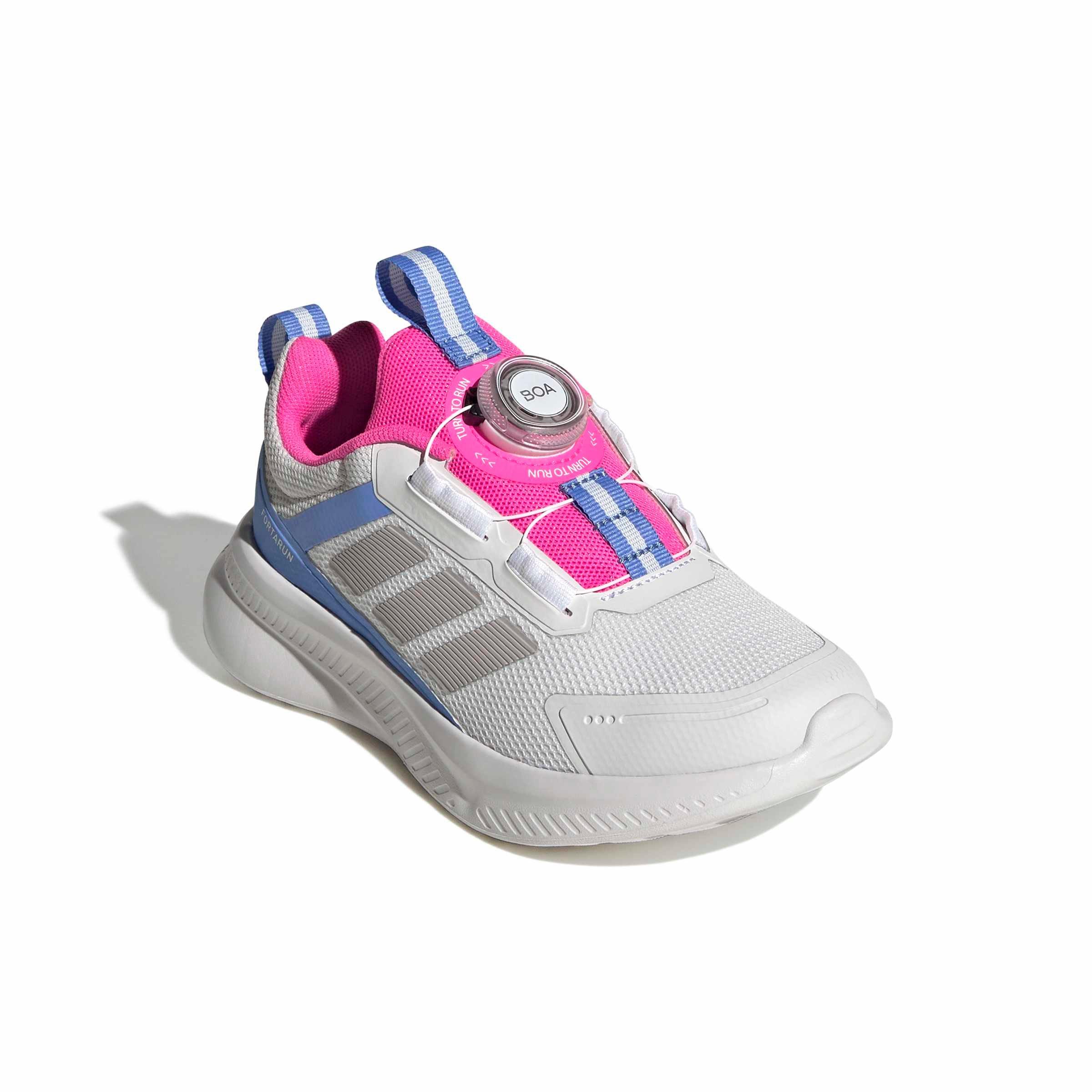 adidas Fortarun 4.0 Preschool Girls' "Crystal White/Grey Two/Lucid Pink" Shoe