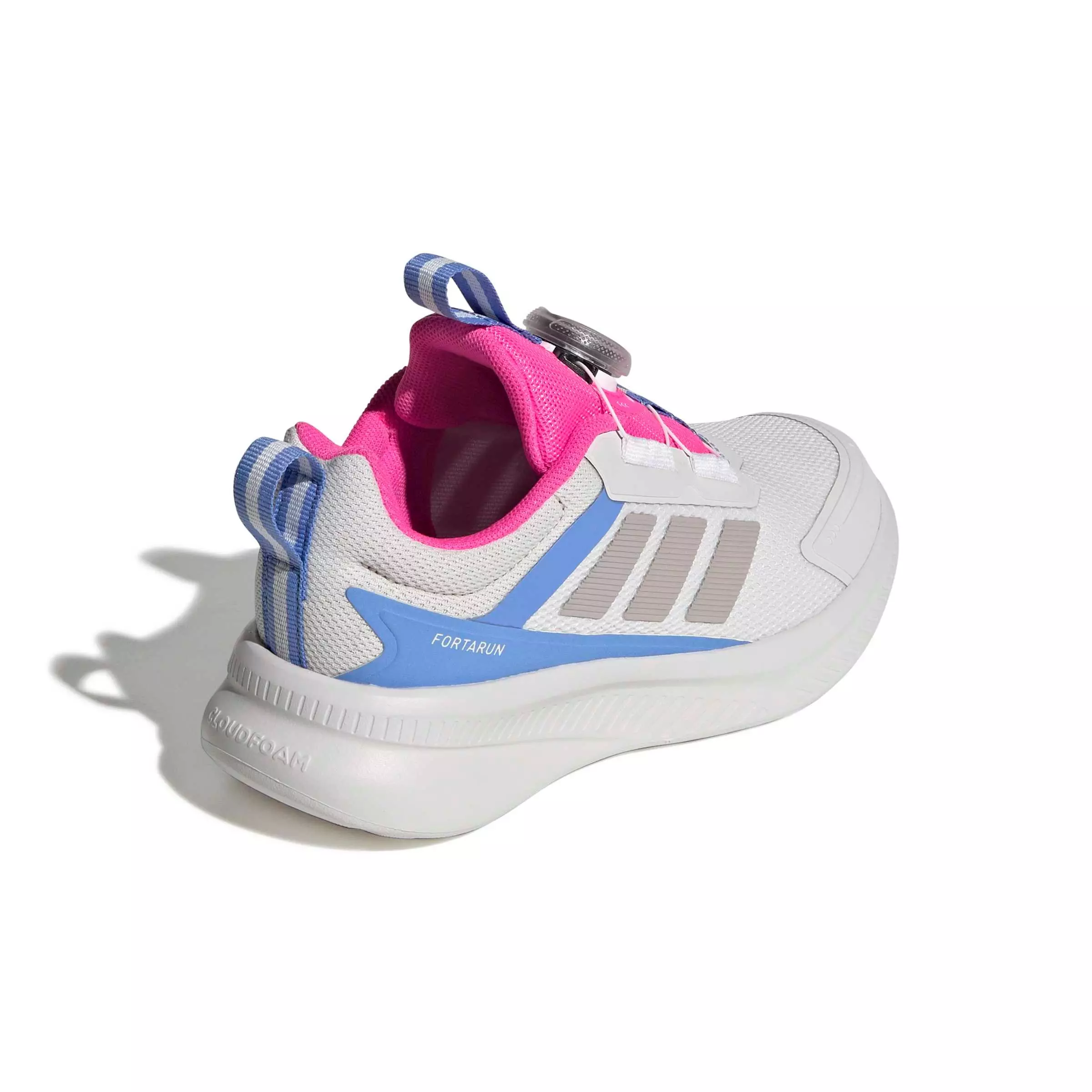 adidas Fortarun 4.0 "Crystal White/Grey Two/Lucid Pink" Preschool Girls' Shoe - WHITE/GREY/PINK