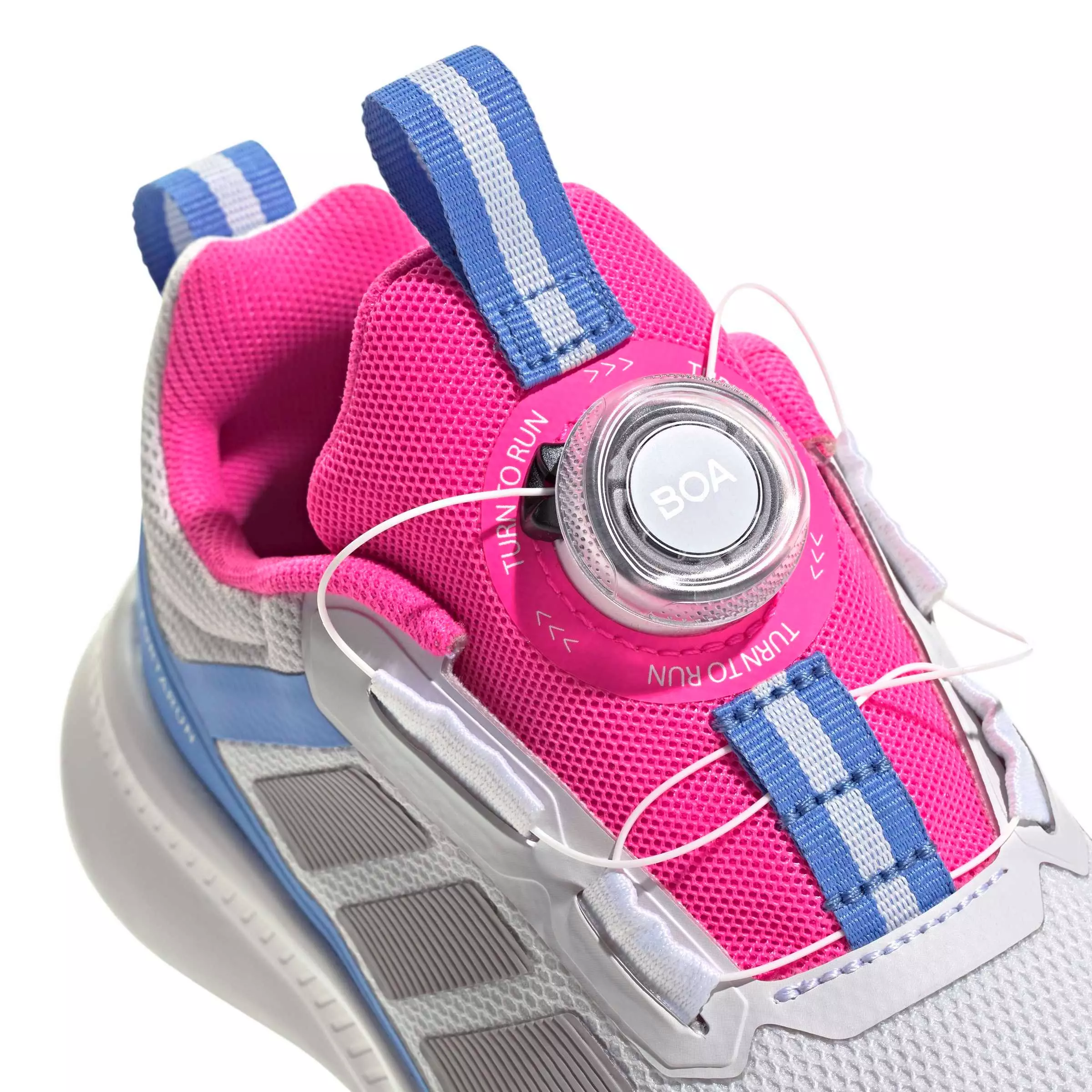 adidas Fortarun 4.0 "Crystal White/Grey Two/Lucid Pink" Preschool Girls' Shoe - WHITE/GREY/PINK