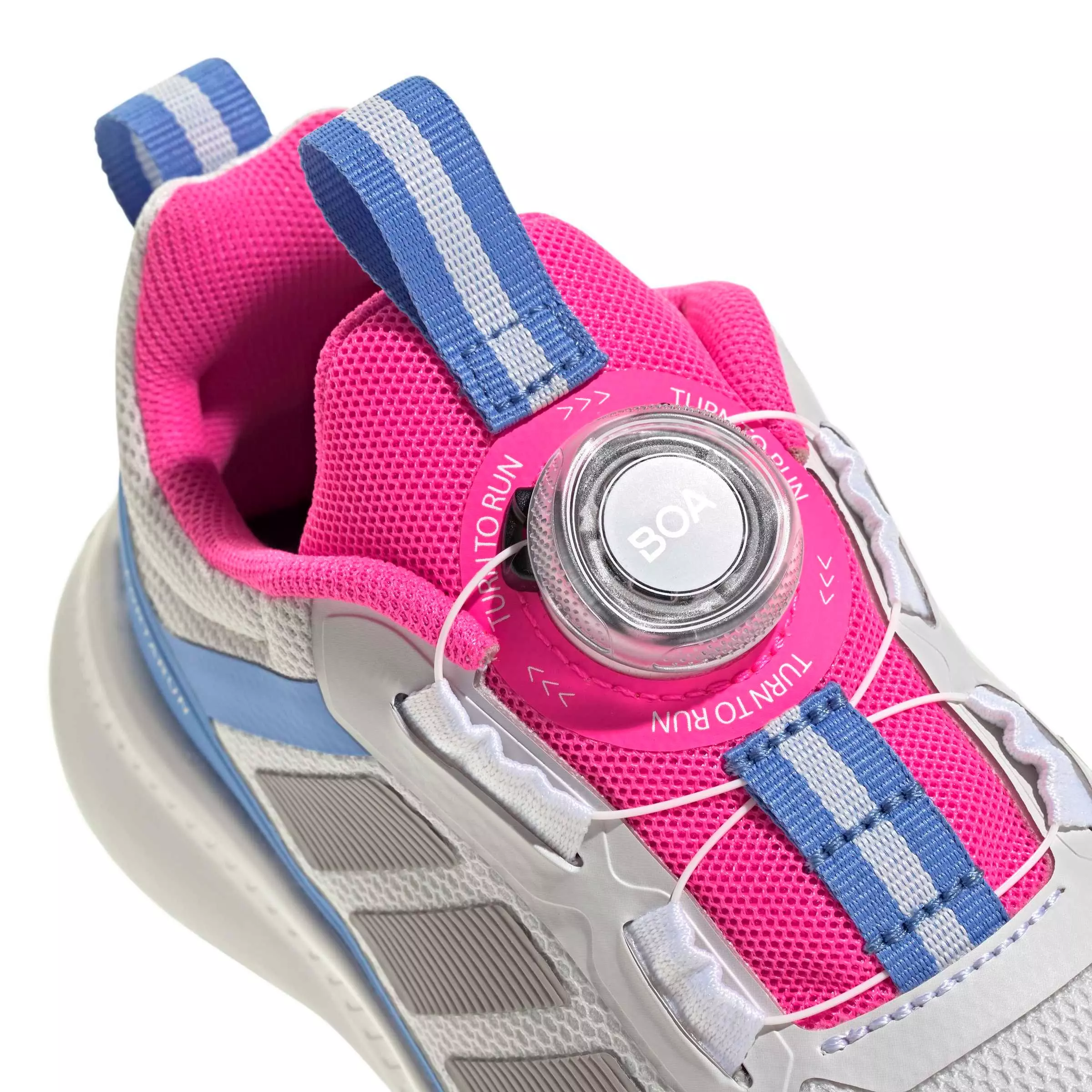 adidas Fortarun 4.0 "Crystal White/Grey Two/Lucid Pink" Preschool Girls' Shoe - WHITE/GREY/PINK