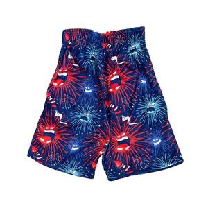 Flow Society Big Boys' Ba Ba Boom July 4th Fireworks Shorts -Blue
