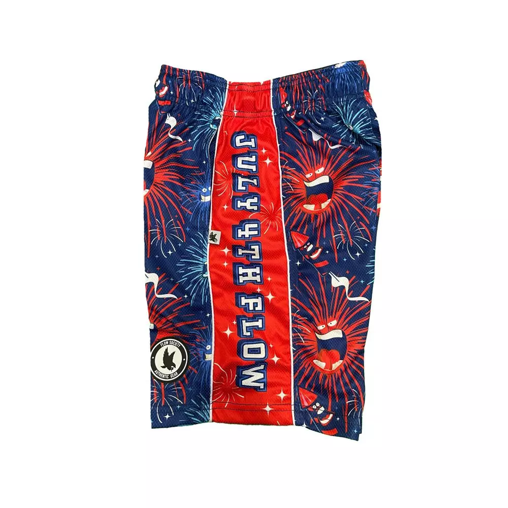 Flow Society Big Boys' Ba Ba Boom July 4th Fireworks Shorts -Blue - BLUE