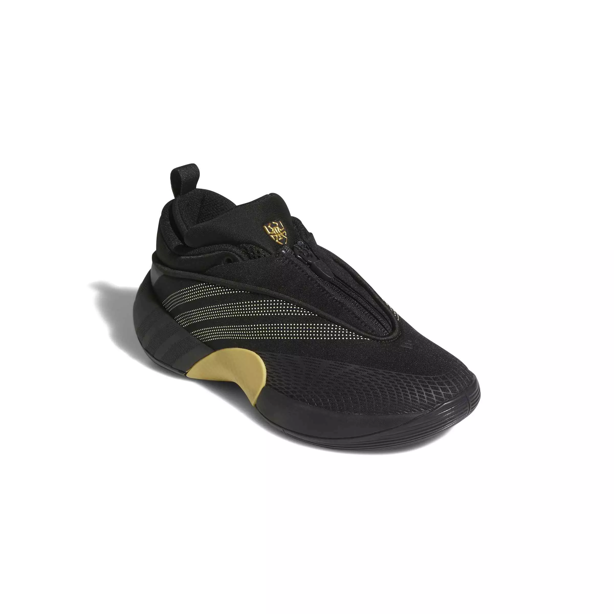 adidas D.O.N. Issue 7 J "Core Black/Gold Met./Ice Gold Metallic" Grade School Boys' Basketball Shoe - BLACK/GOLD/GOLD