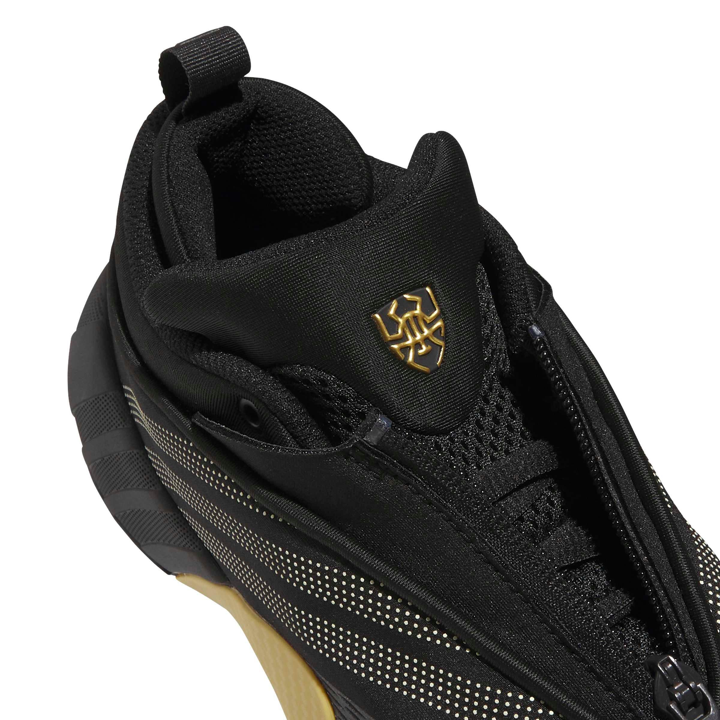 adidas D.O.N. Issue 7 J "Core Black/Gold Met./Ice Gold Metallic" Grade School Boys' Basketball Shoe - BLACK/GOLD/GOLD Thumbnail View 8