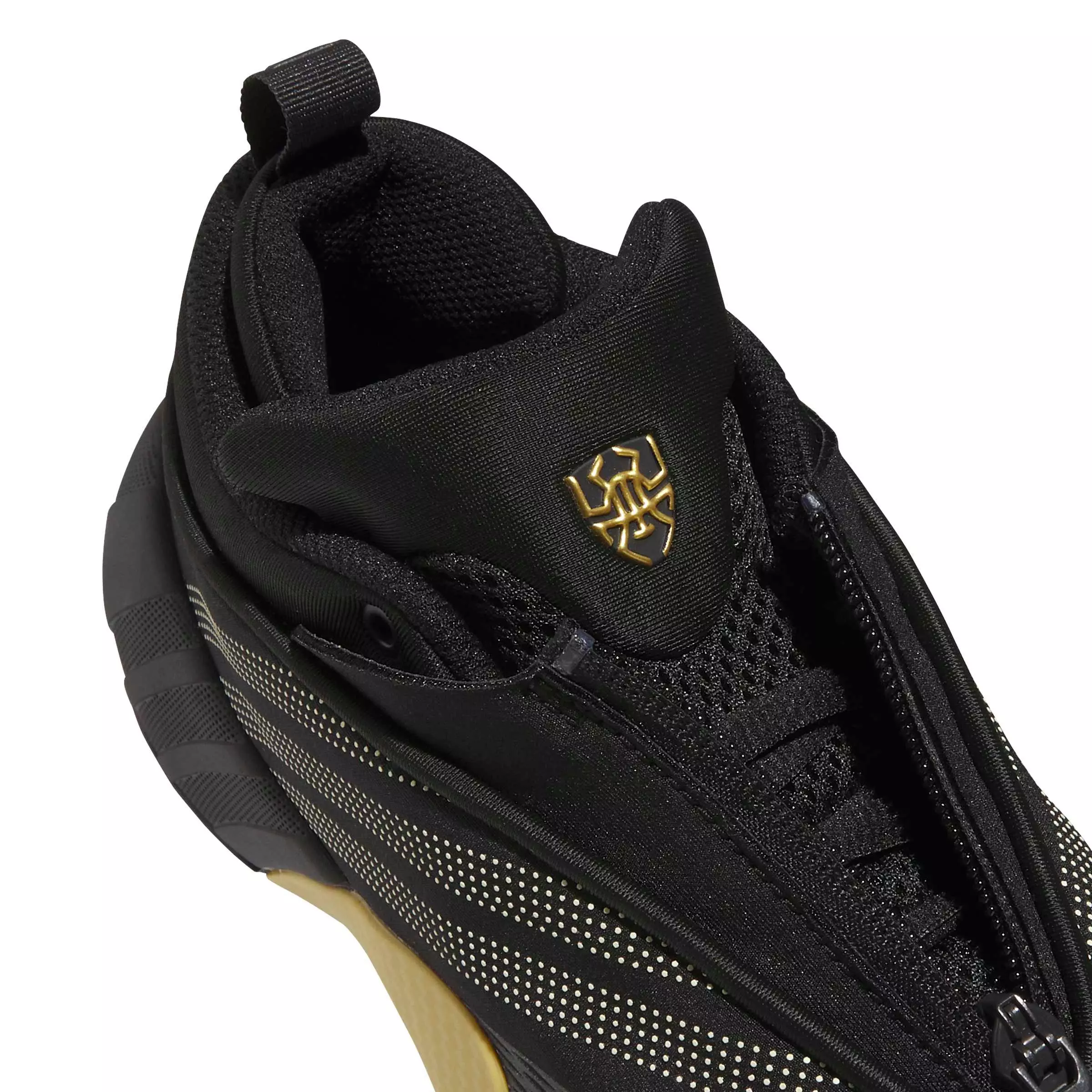 adidas D.O.N. Issue 7 J "Core Black/Gold Met./Ice Gold Metallic" Grade School Boys' Basketball Shoe - BLACK/GOLD/GOLD