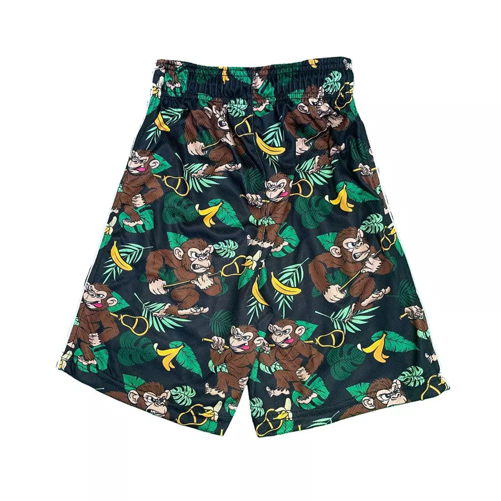 Flow Society Big Boys' Jungle Monkey Lax Shorts -Green - GREEN