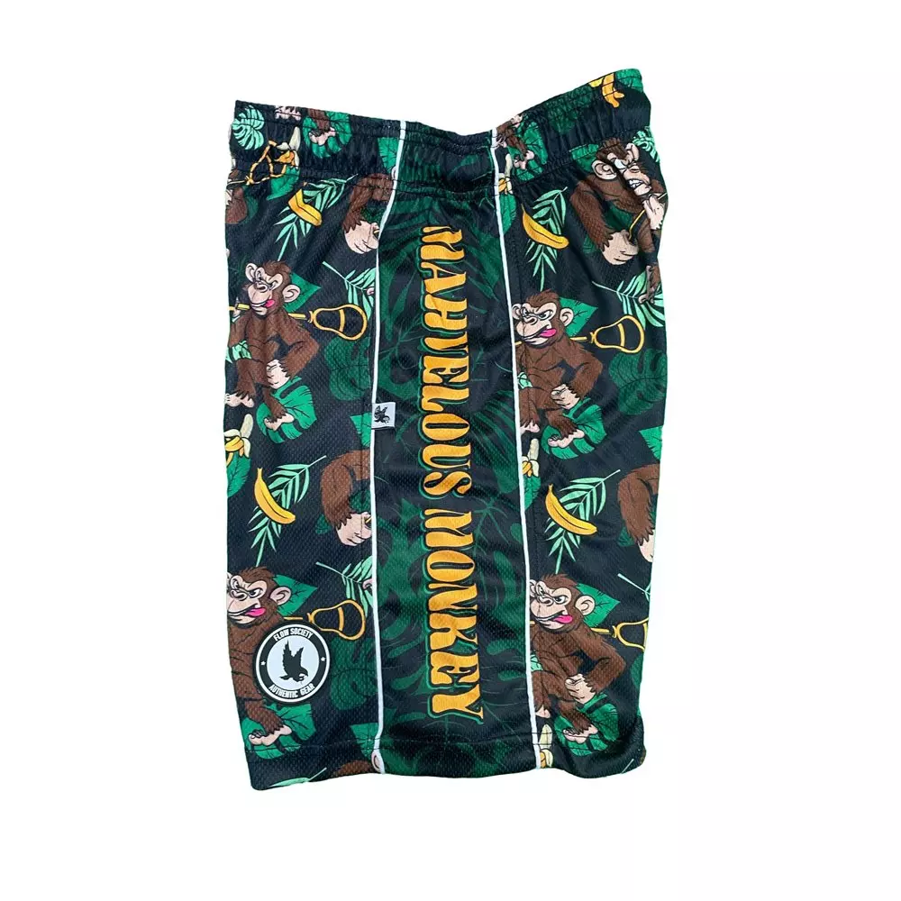 Flow Society Big Boys' Jungle Monkey Lax Shorts -Green - GREEN