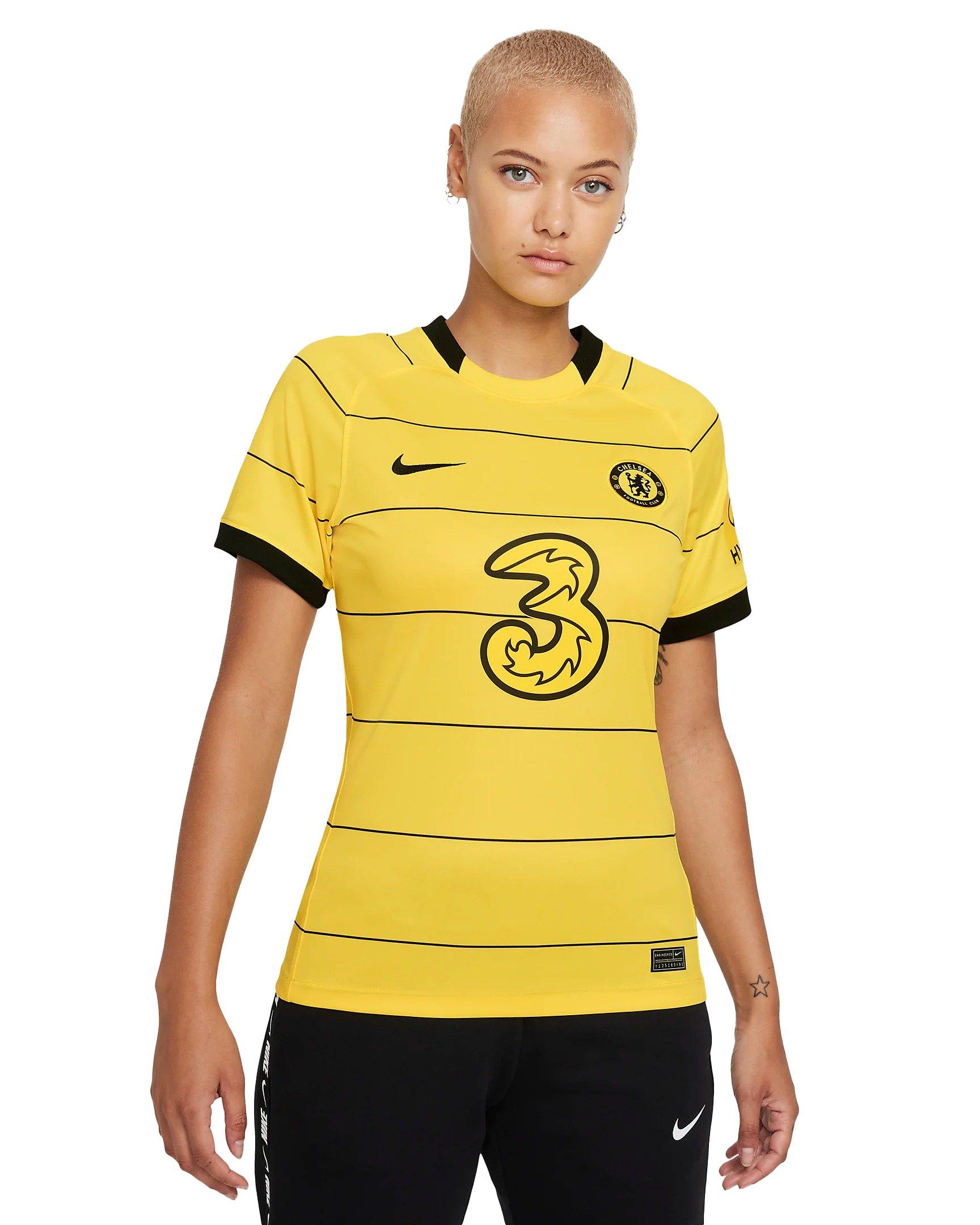 Nike Women's DF Chelsea FC 2021/22 Soccer Jersey-Yellow/Black