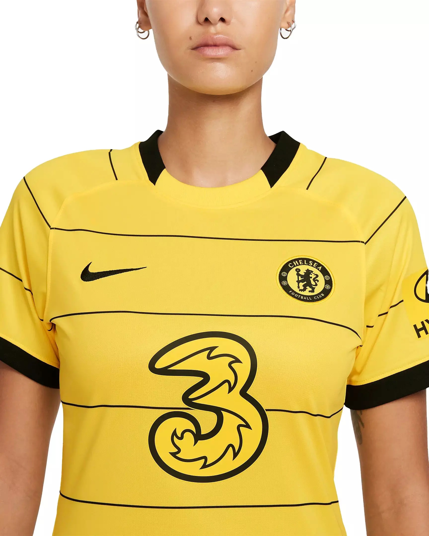 Nike Women's DF Chelsea FC 2021/22 Soccer Jersey-Yellow/Black - YELLOW