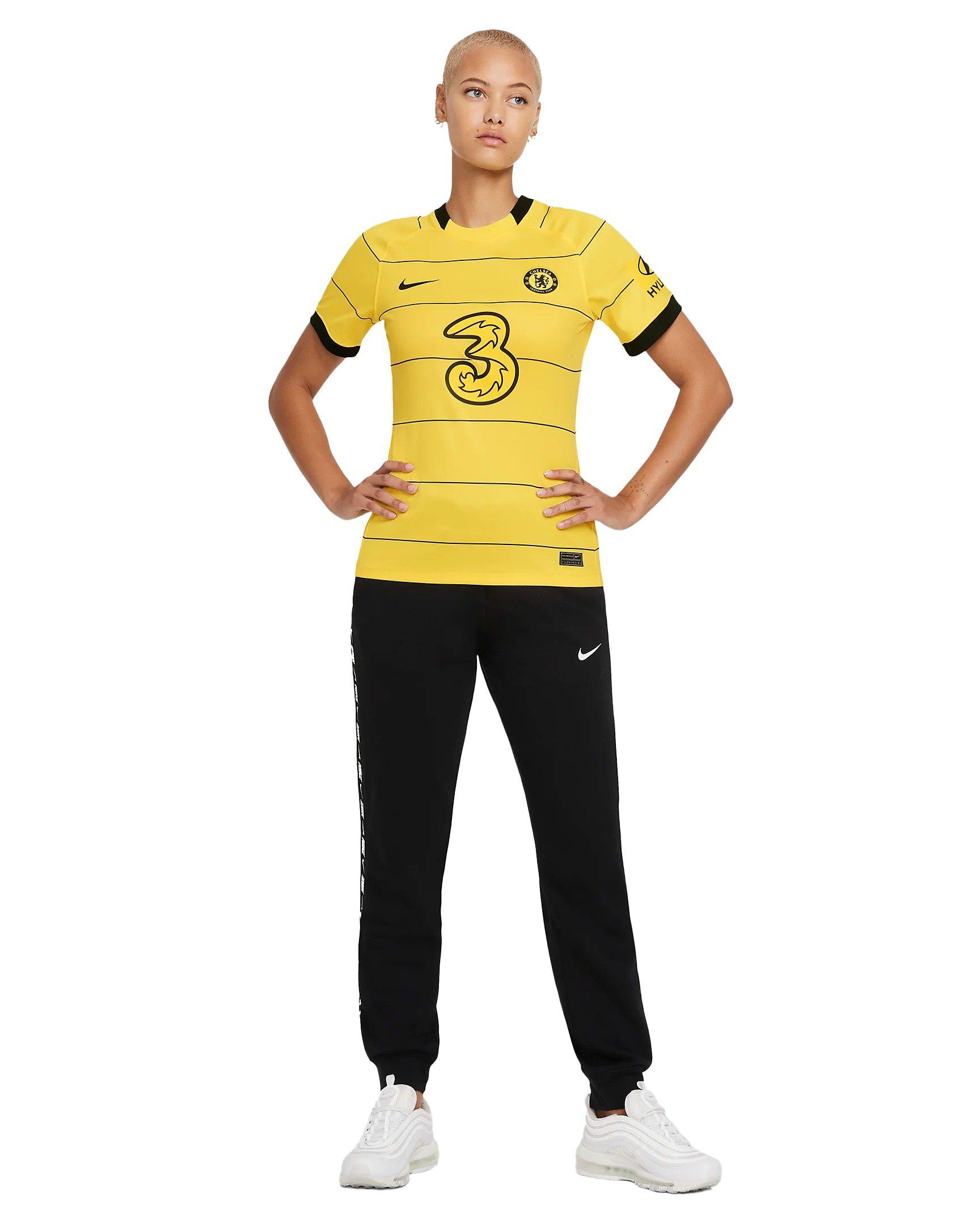Nike Women's DF Chelsea FC 2021/22 Soccer Jersey-Yellow/Black - YELLOW Thumbnail View 7