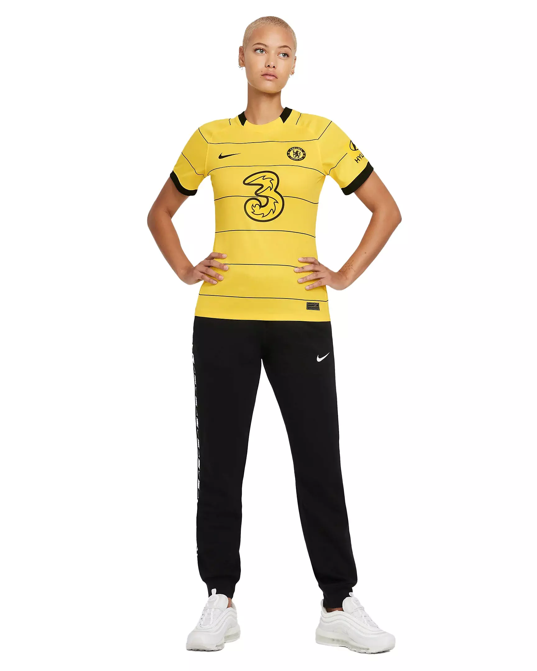 Nike Women's DF Chelsea FC 2021/22 Soccer Jersey-Yellow/Black - YELLOW