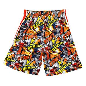 Flow Society Big Boys' Baseball Comic Sideline Attack Shorts -Orange