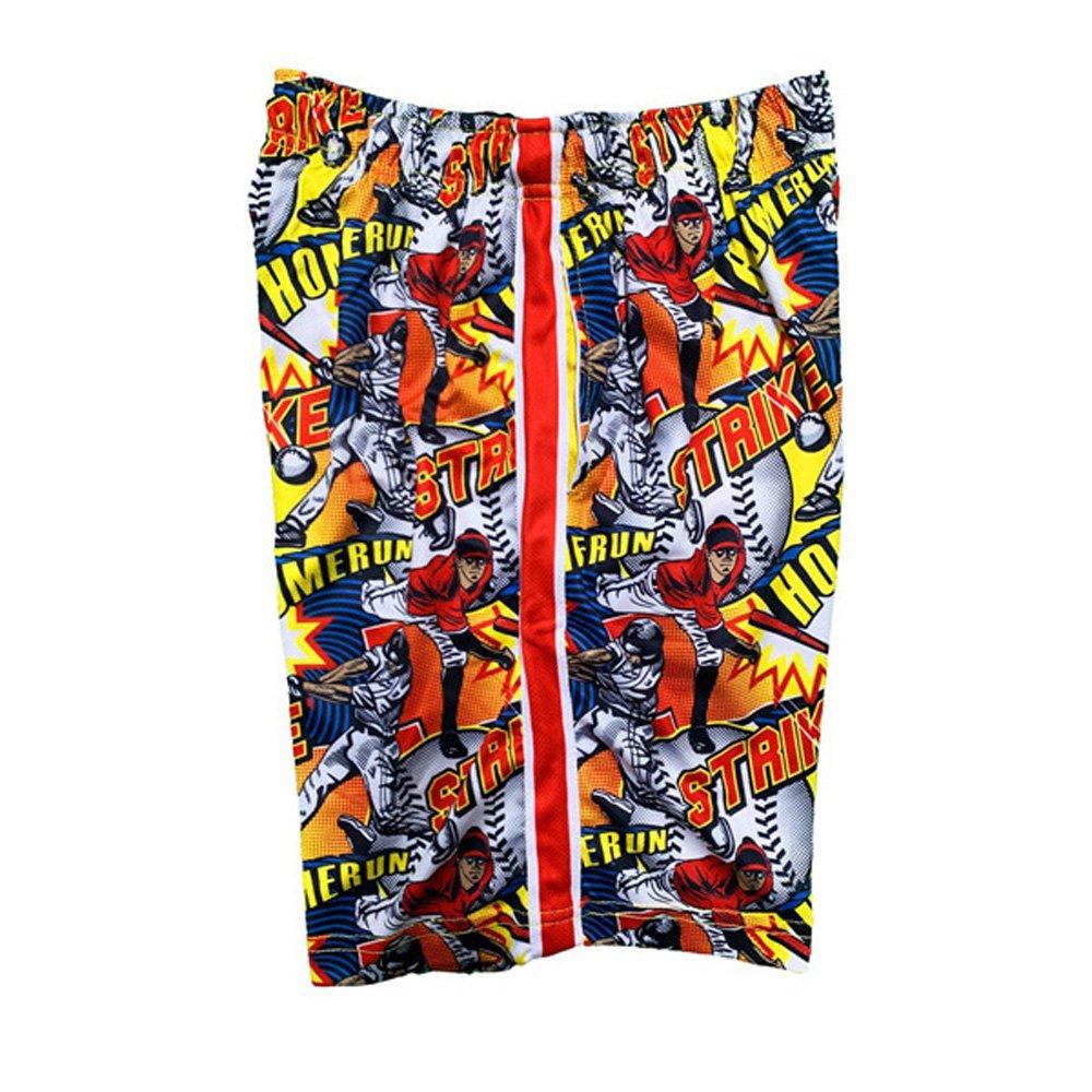Flow Society Big Boys' Baseball Comic Sideline Attack Shorts - Orange - ORANGE Thumbnail View 3