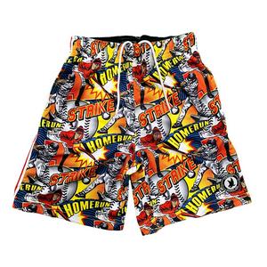 Flow Society Big Boys' Baseball Comic Sideline Attack Shorts -Orange