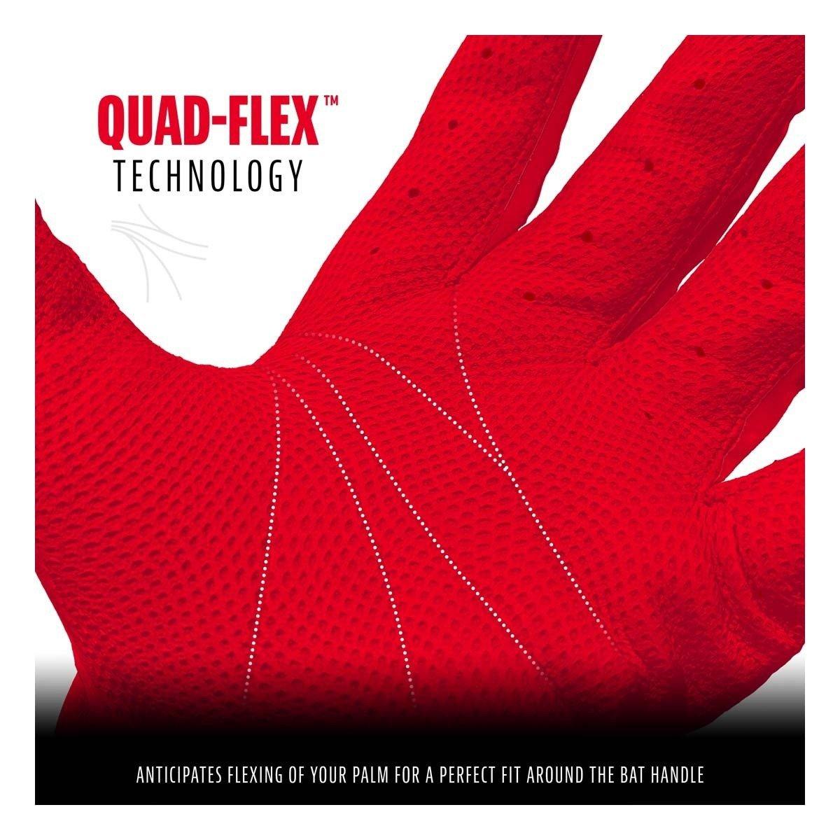 Franklin Sports MLB Pro Classic Baseball Batting Gloves - RED Thumbnail View 3