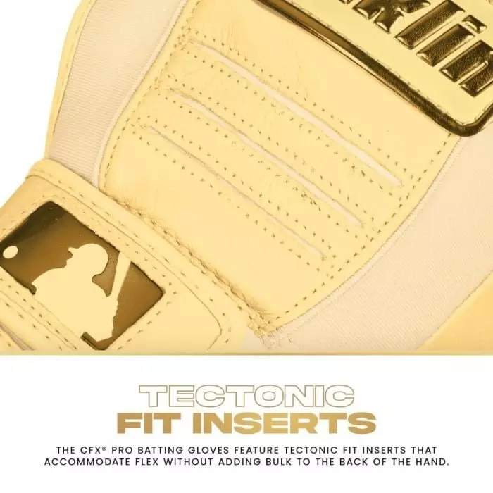 Franklin Sports CFX Pro Baseball Batting Gloves - Vanilla/Gold - VANILLA/GOLD