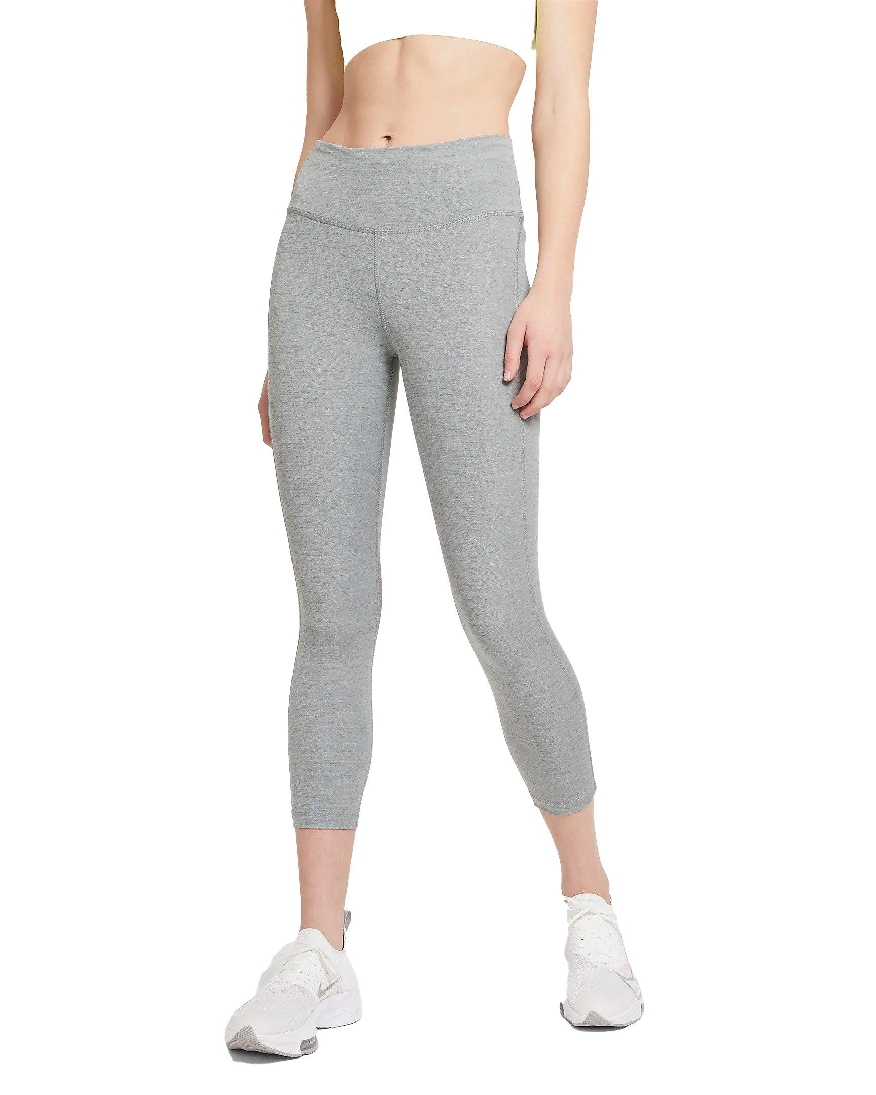 Nike Women's Fast Mid-Rise Crop Running Leggings-Grey - GREY Thumbnail View 1