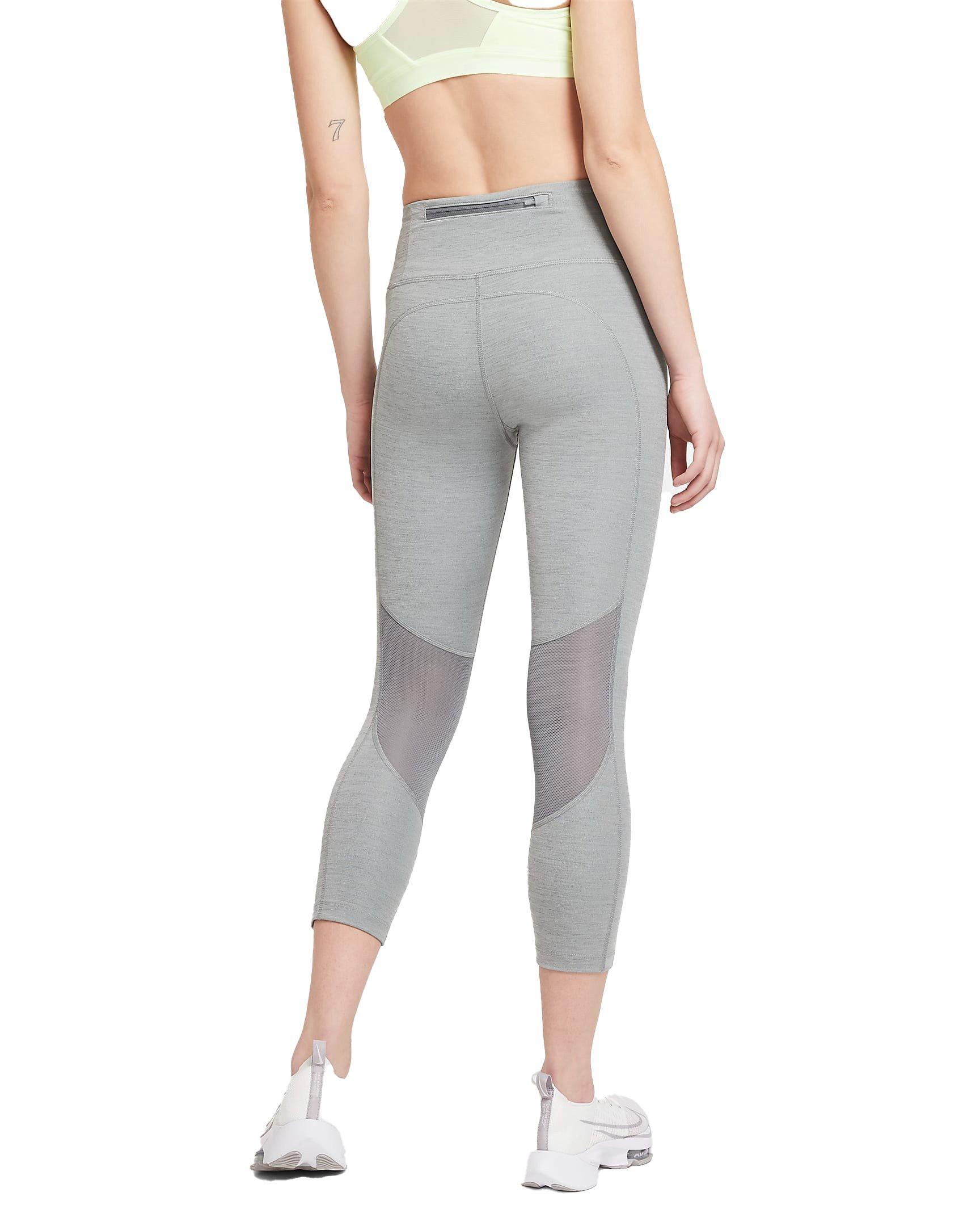 Nike Women's Fast Mid-Rise Crop Running Leggings-Grey - GREY Thumbnail View 2