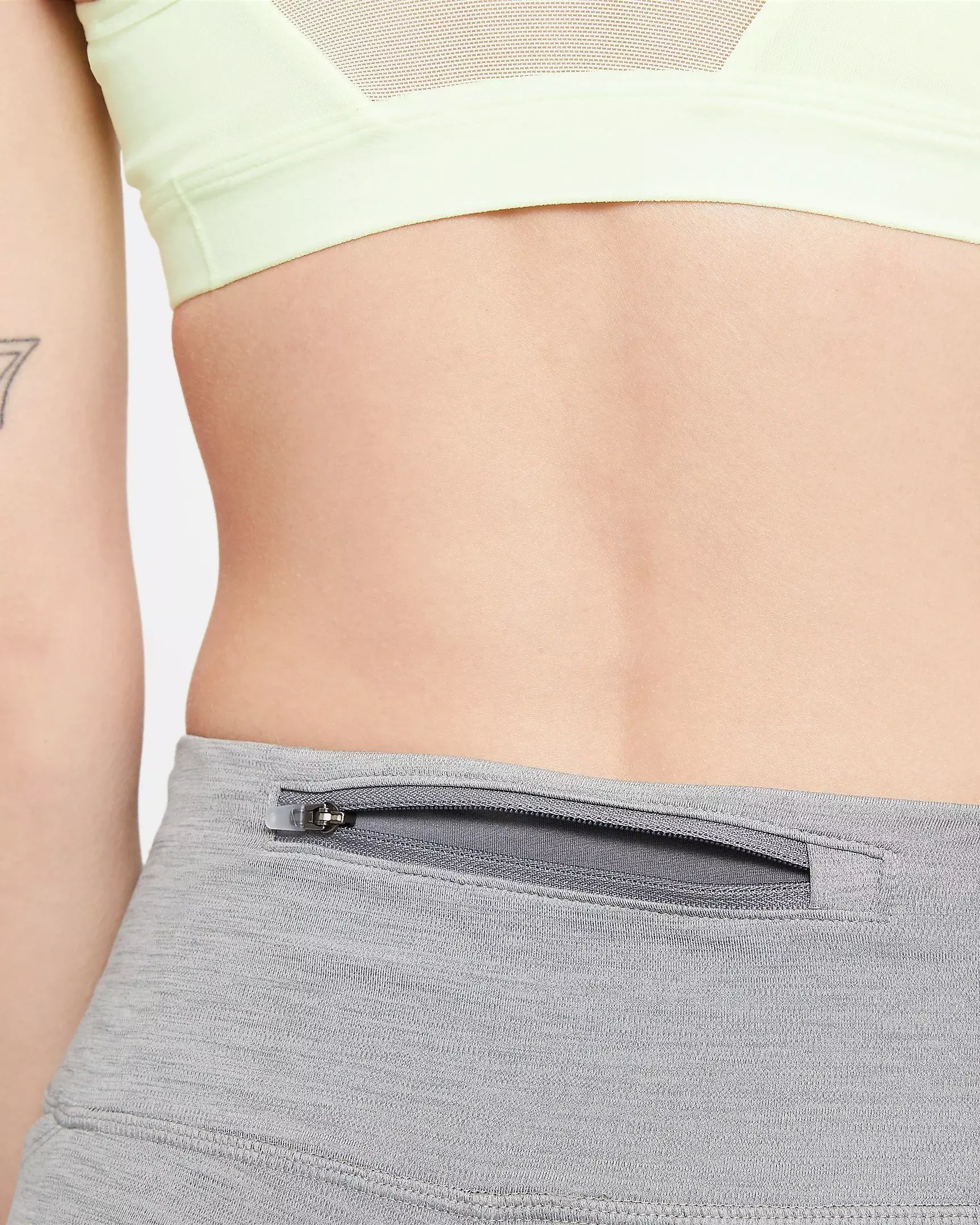 Nike Women's Fast Mid-Rise Crop Running Leggings-Grey - GREY