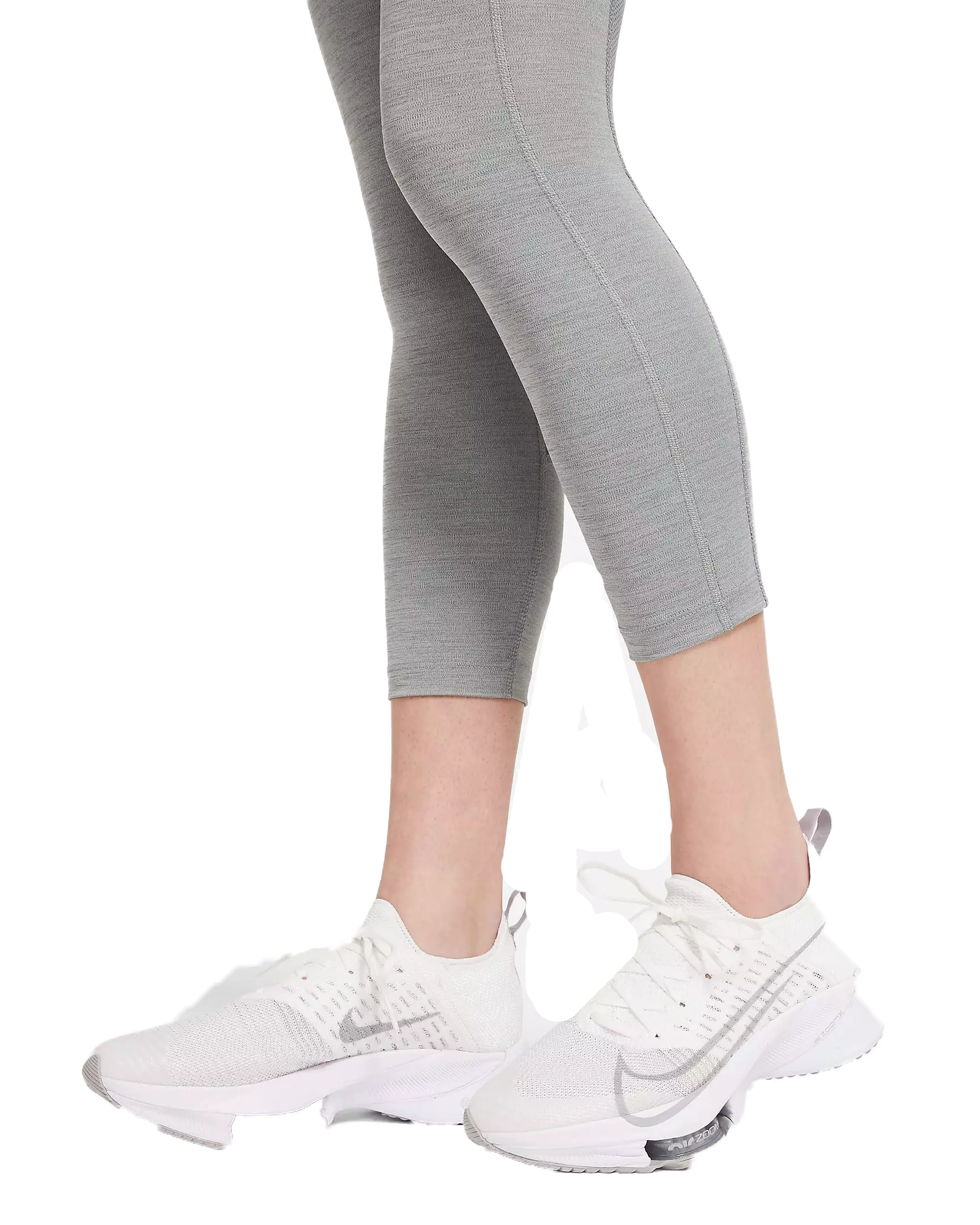Nike Women's Fast Mid-Rise Crop Running Leggings-Grey - GREY