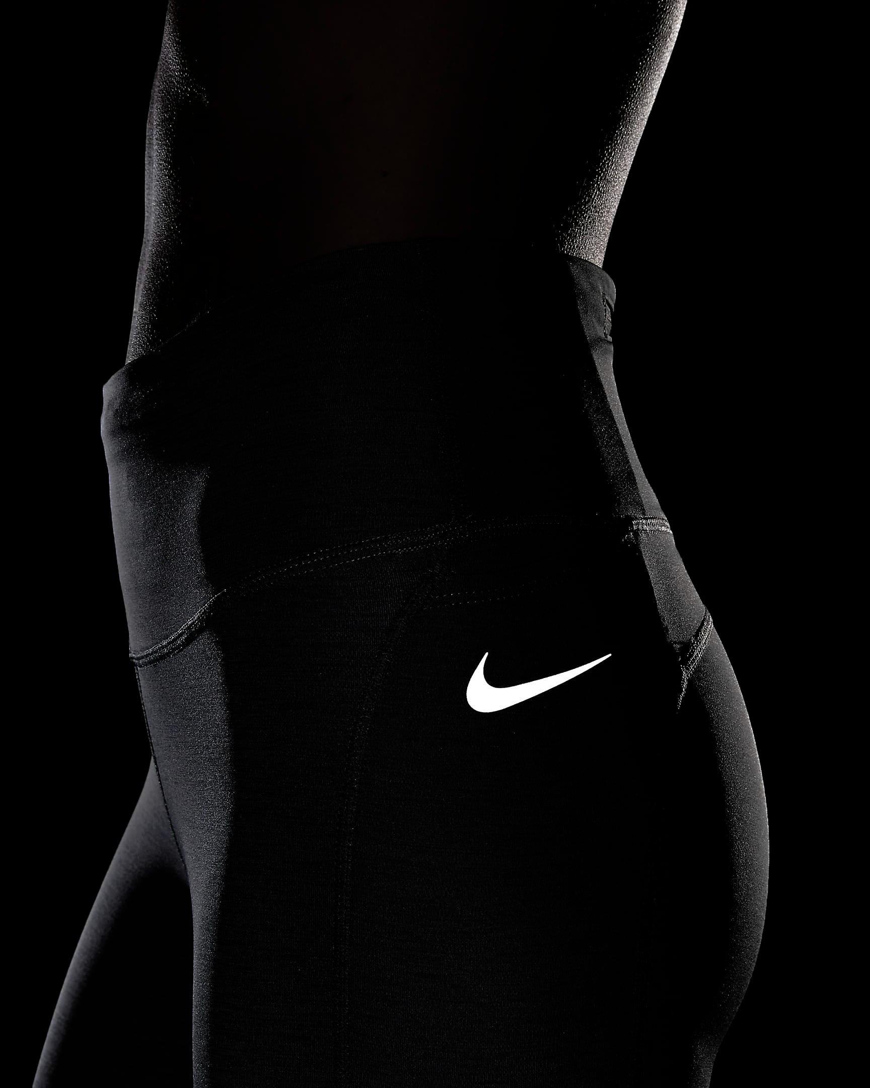 Nike Women's Fast Mid-Rise Crop Running Leggings-Grey - GREY Thumbnail View 9
