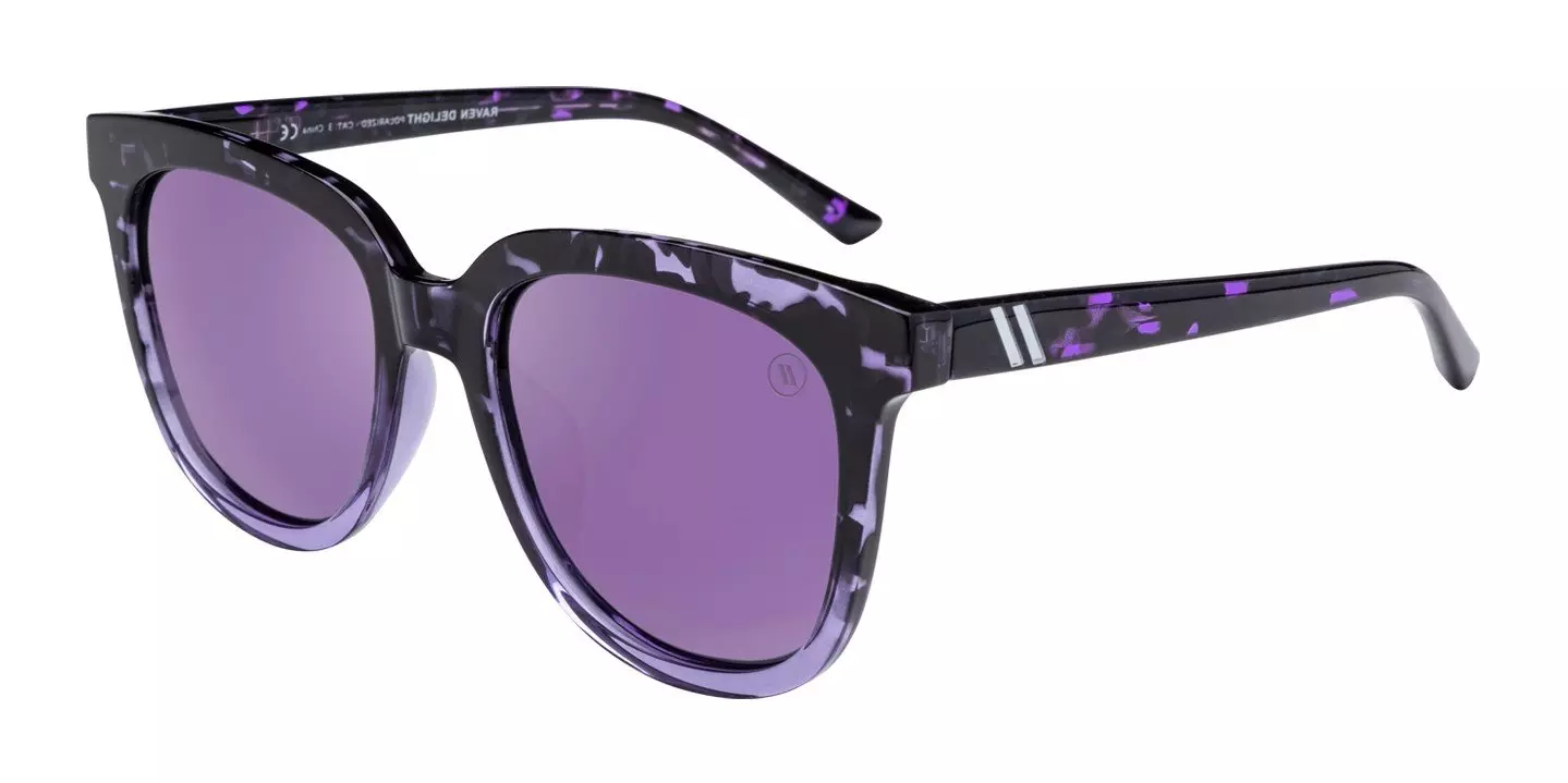 Blenders Grove Raven Delight Polarized Mirrored Sunglasses - PURPLE