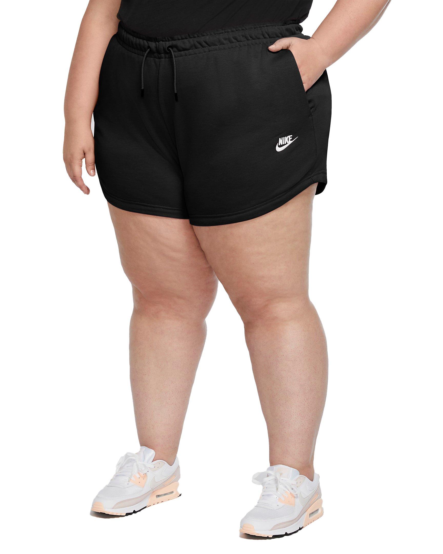 Nike Women's Sportswear Shorts-Plus Size - Grey - BLACK Thumbnail View 1
