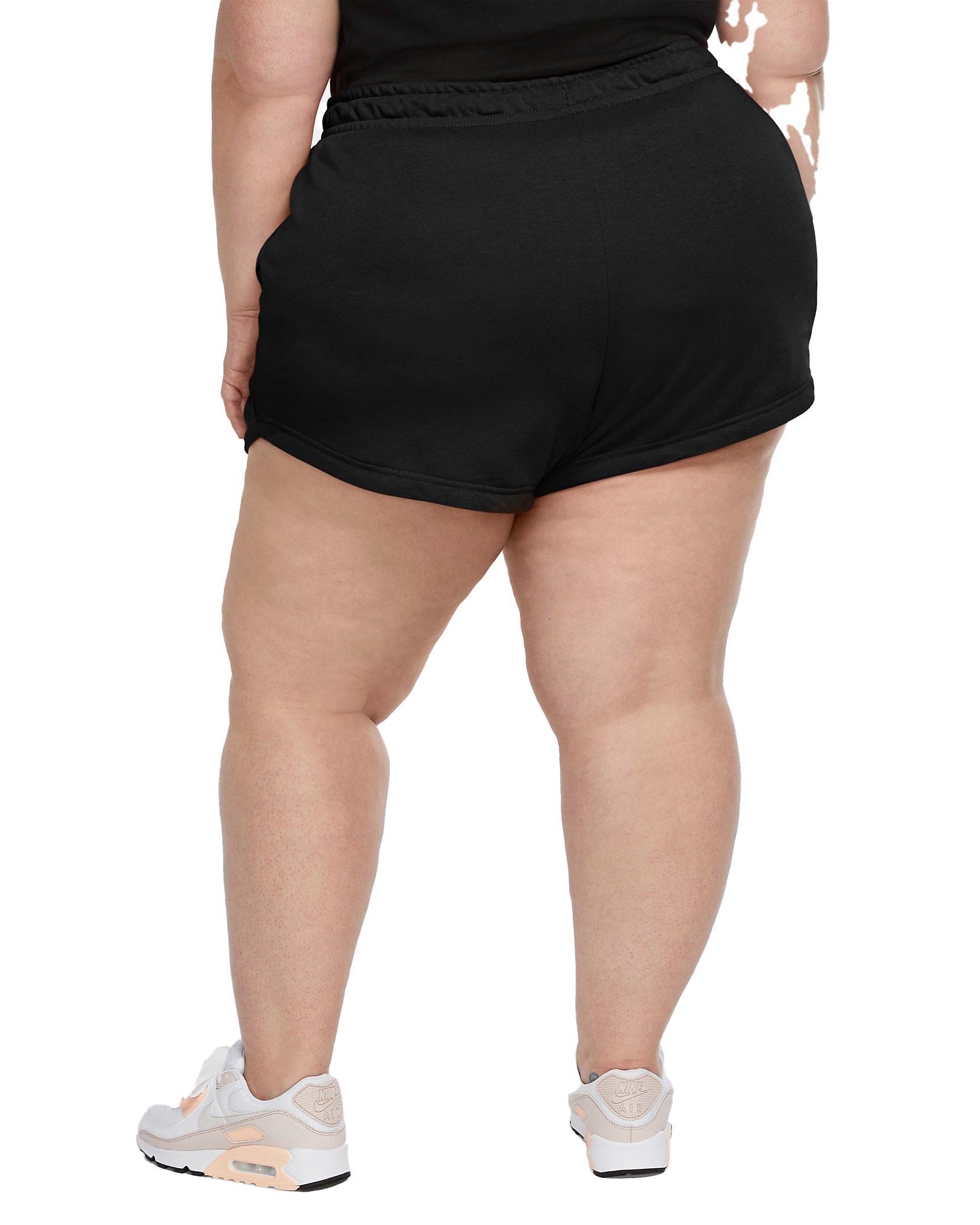 Nike Women's Sportswear Shorts-Plus Size - Grey - BLACK Thumbnail View 2