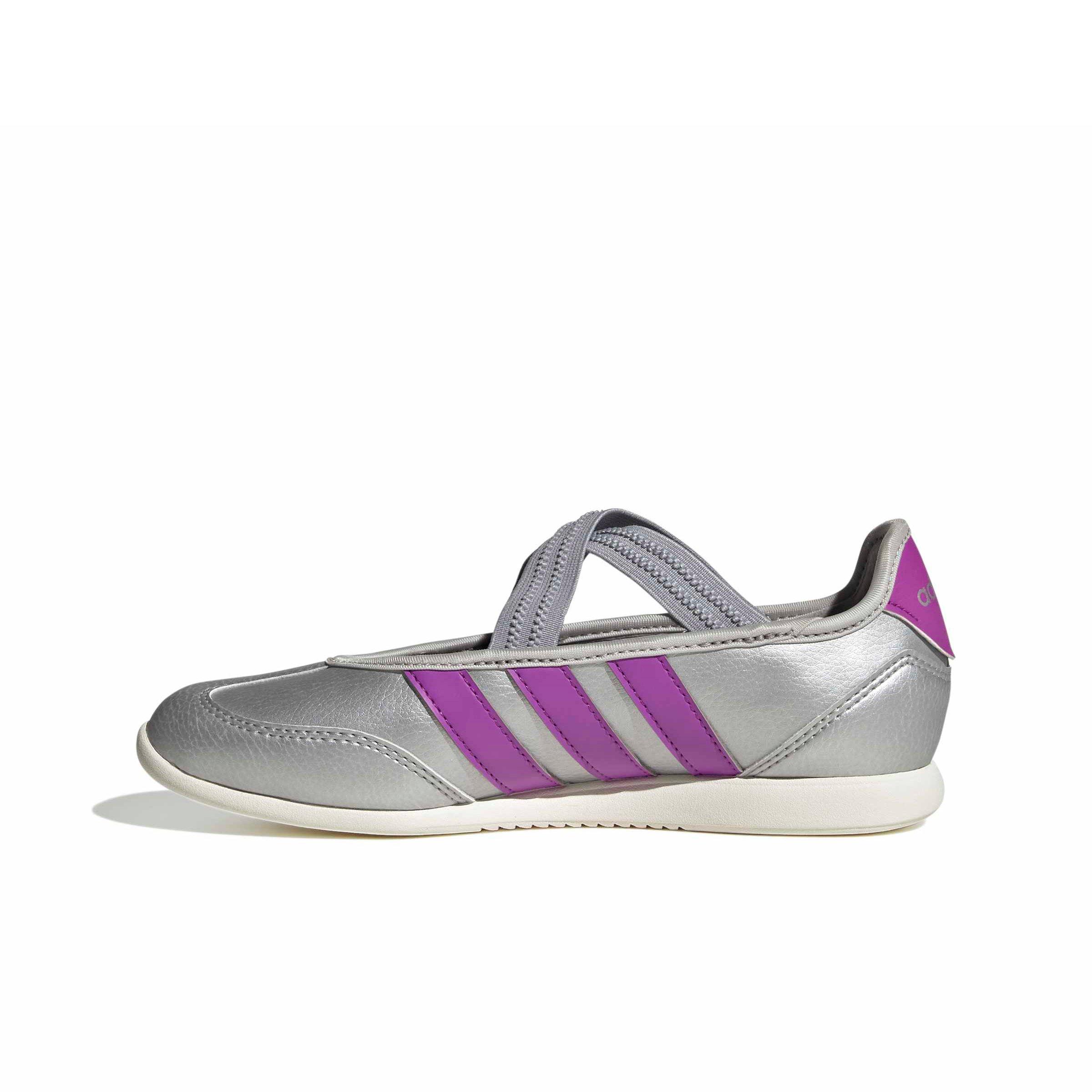 adidas Barreda Mary Jane "Silver Metallic/Purple Burst/Off White" Grade School Girls' Shoe - SILVER/PURPLE/OFF WHITE Thumbnail View 2
