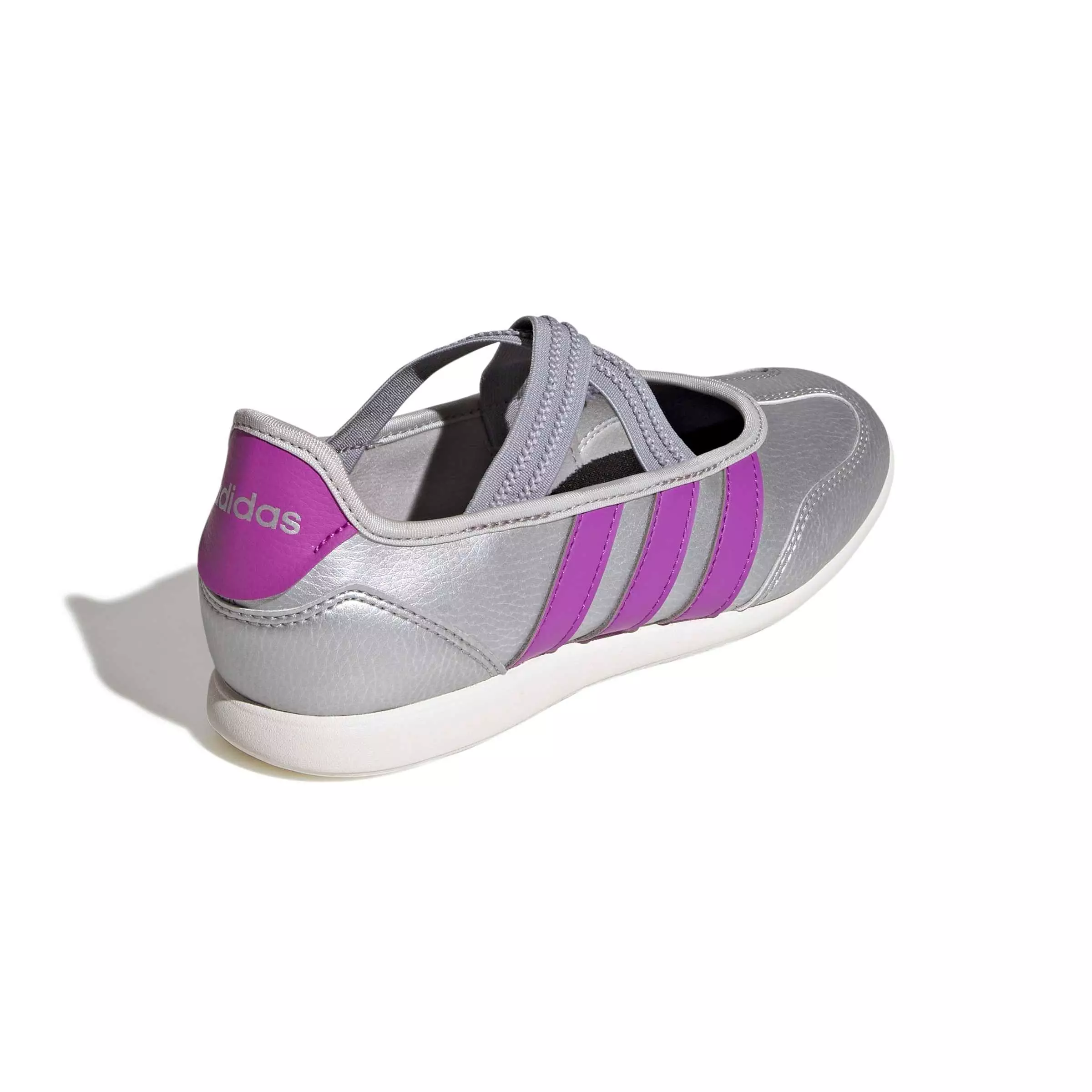 adidas Barreda Mary Jane "Silver Metallic/Purple Burst/Off White" Grade School Girls' Shoe - SILVER/PURPLE/OFF WHITE