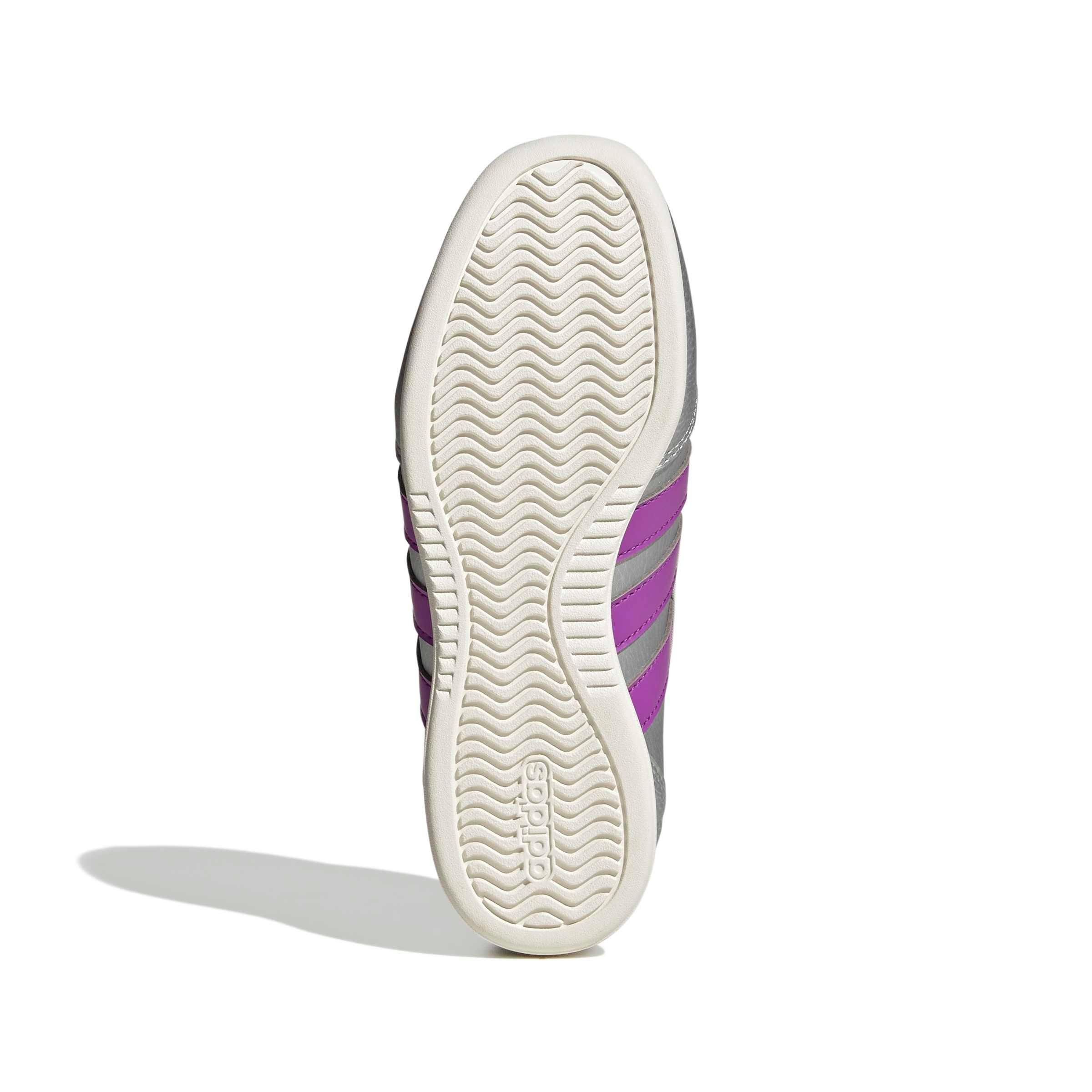 adidas Barreda Mary Jane "Silver Metallic/Purple Burst/Off White" Grade School Girls' Shoe - SILVER/PURPLE/OFF WHITE Thumbnail View 6