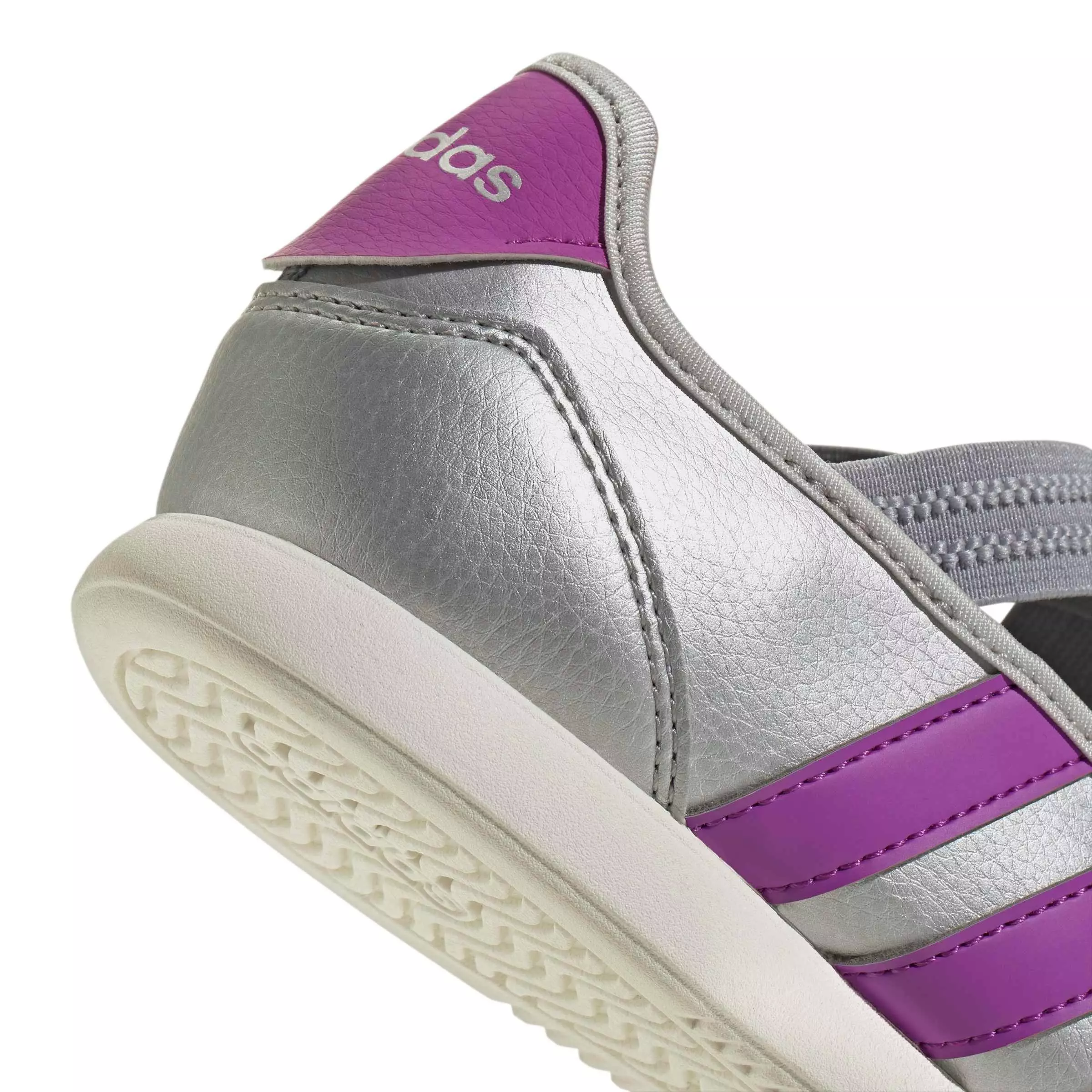 adidas Barreda Mary Jane "Silver Metallic/Purple Burst/Off White" Grade School Girls' Shoe - SILVER/PURPLE/OFF WHITE