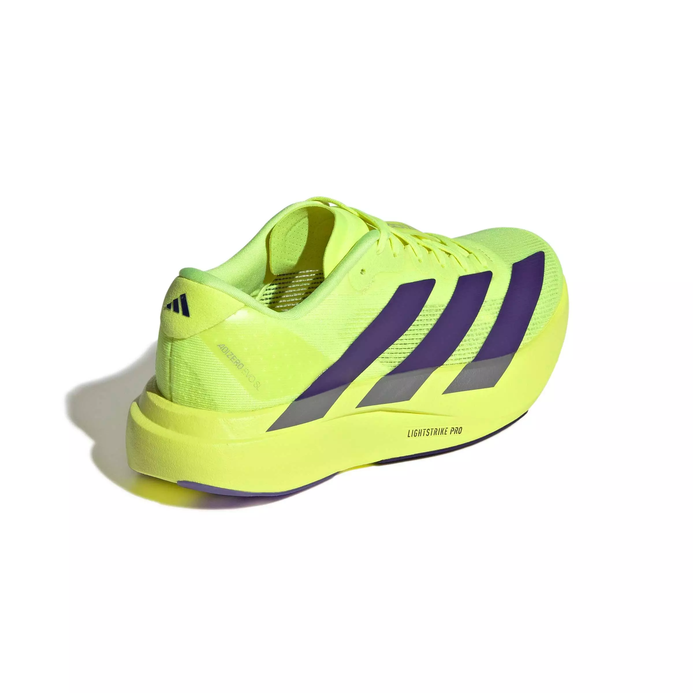 adidas Adizero EVO SL "Solar Yellow/Collegiate Purple/Core Black" Grade School Boys' Running Shoe - YELLOW/PURPLE/BLACK
