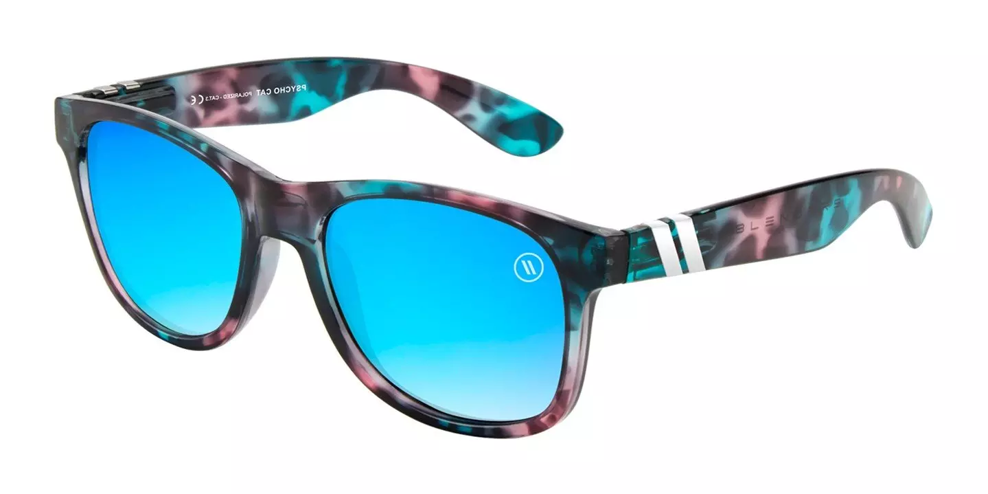 Blenders M Class X2 Psycho Cat Polarized Mirrored Sunglasses - BLUE