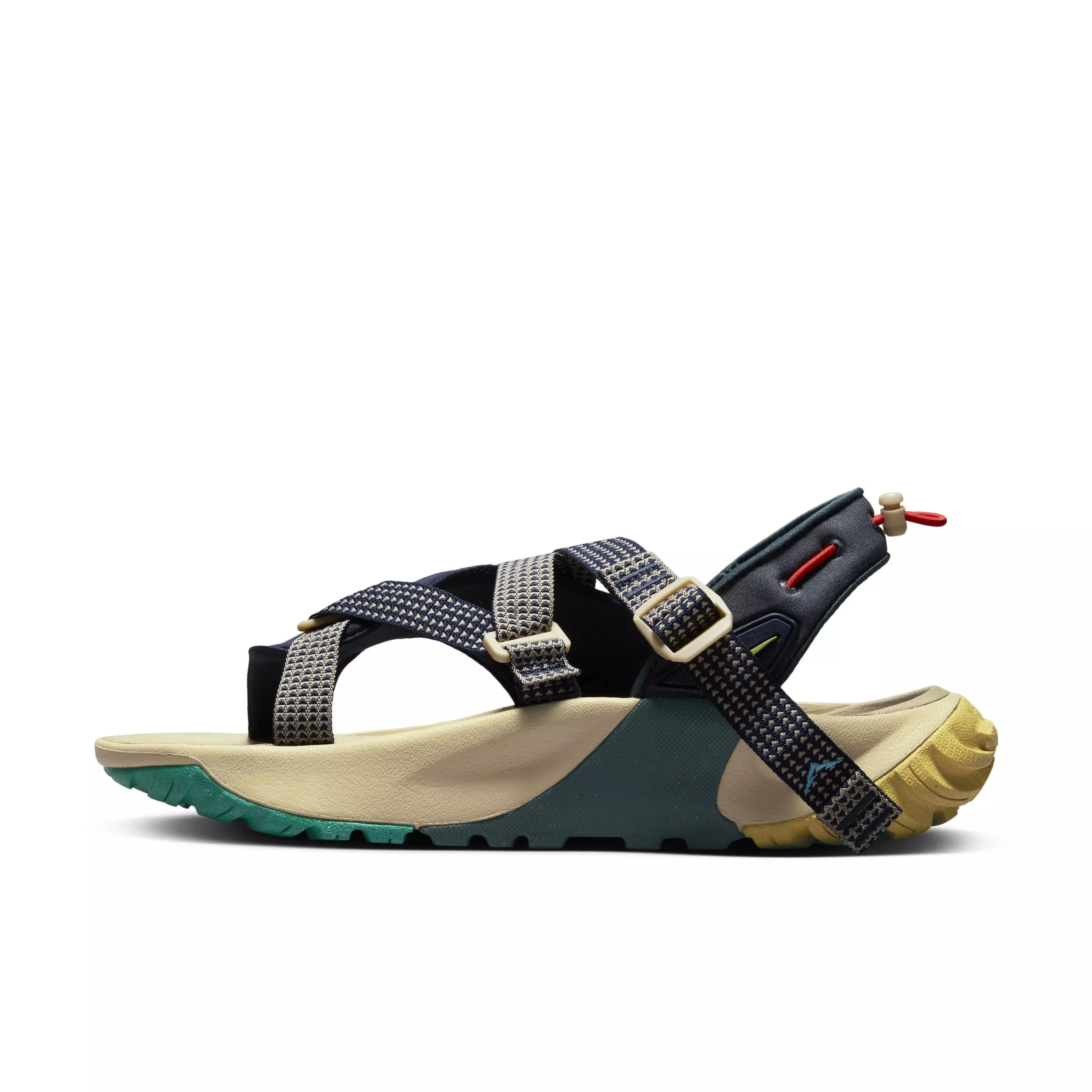Nike Oneonta "Obsidian/Volt/Faded Spruce/Khaki" Men's Sandal - OBSIDIAN/VOLT/SPRUCE/KHAKI
