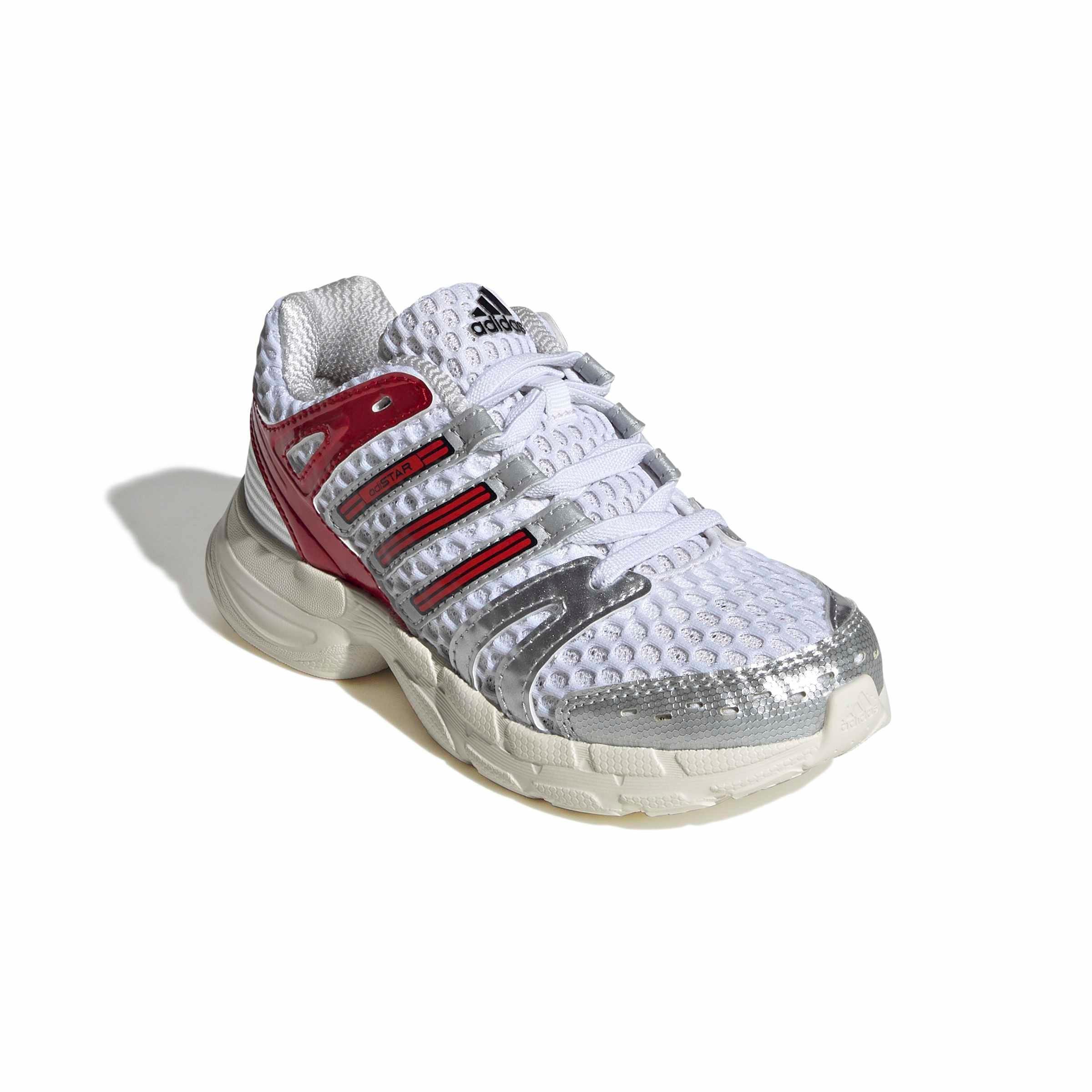 adidas Originals Adistar Control 5 EL "Ftwr White/Better Scarlet/Dash Grey" Preschool Boys' Shoe - WHITE/SCARLET/GREY Thumbnail View 3